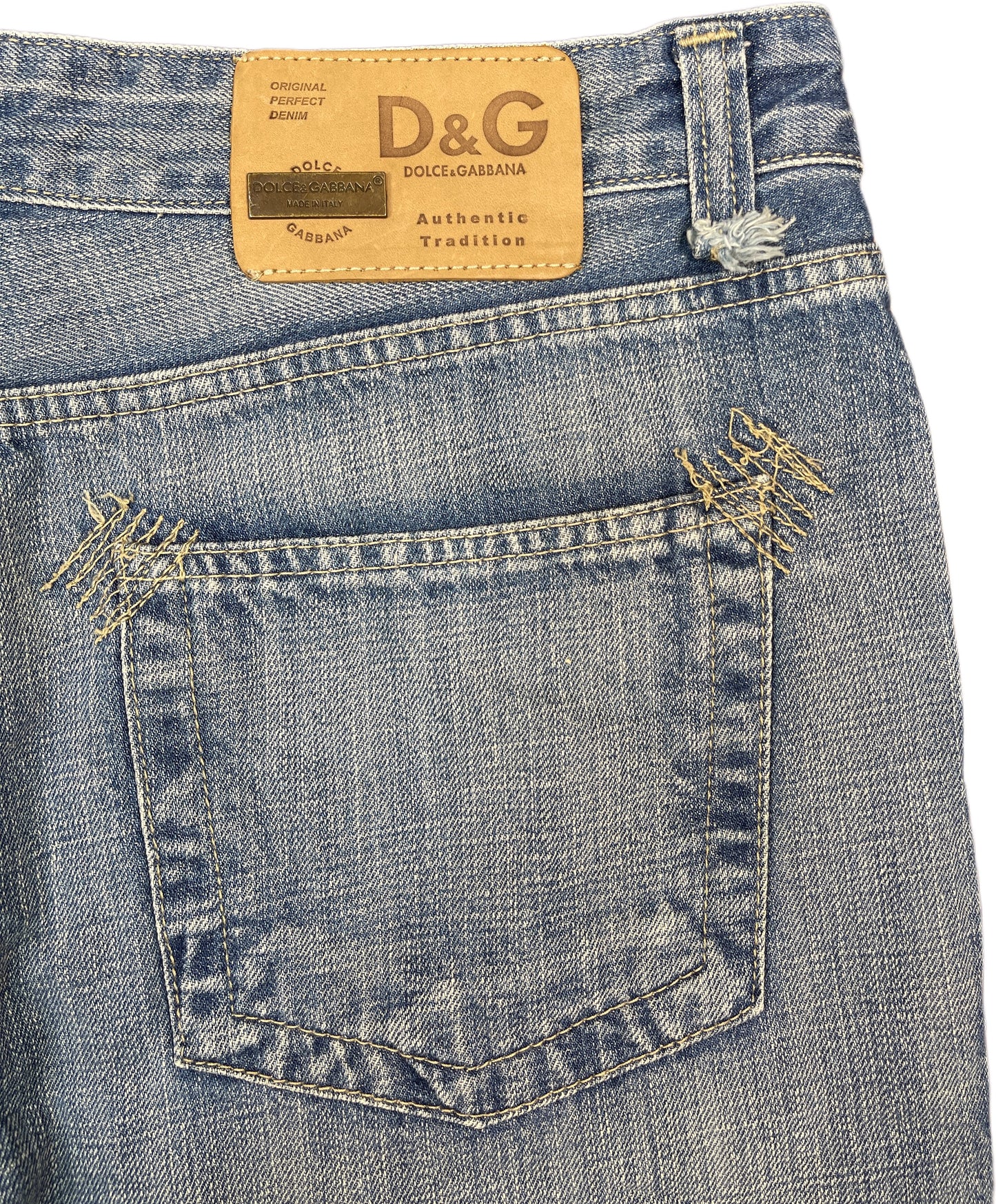 Y2K Dolce & Gabbana Reworked Denim Shorts Cotton XL