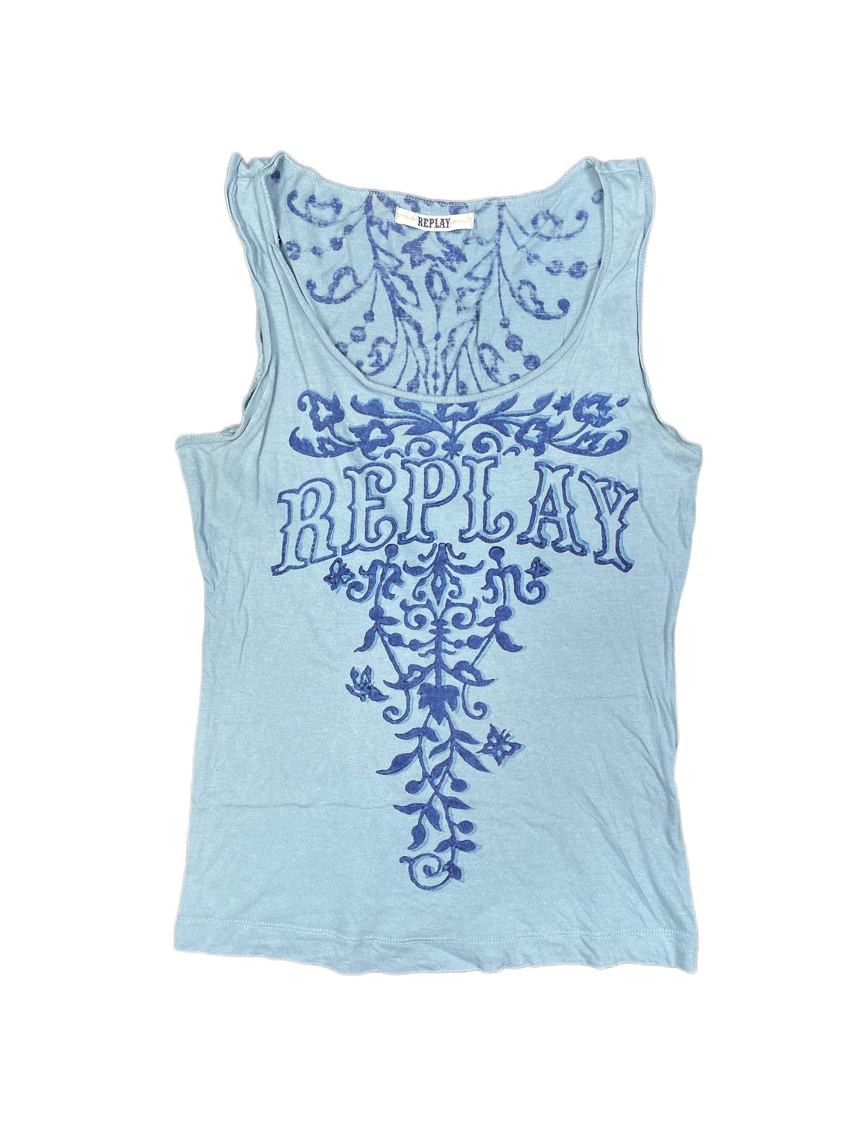Y2k Replay Sleeveless Top Blue - M