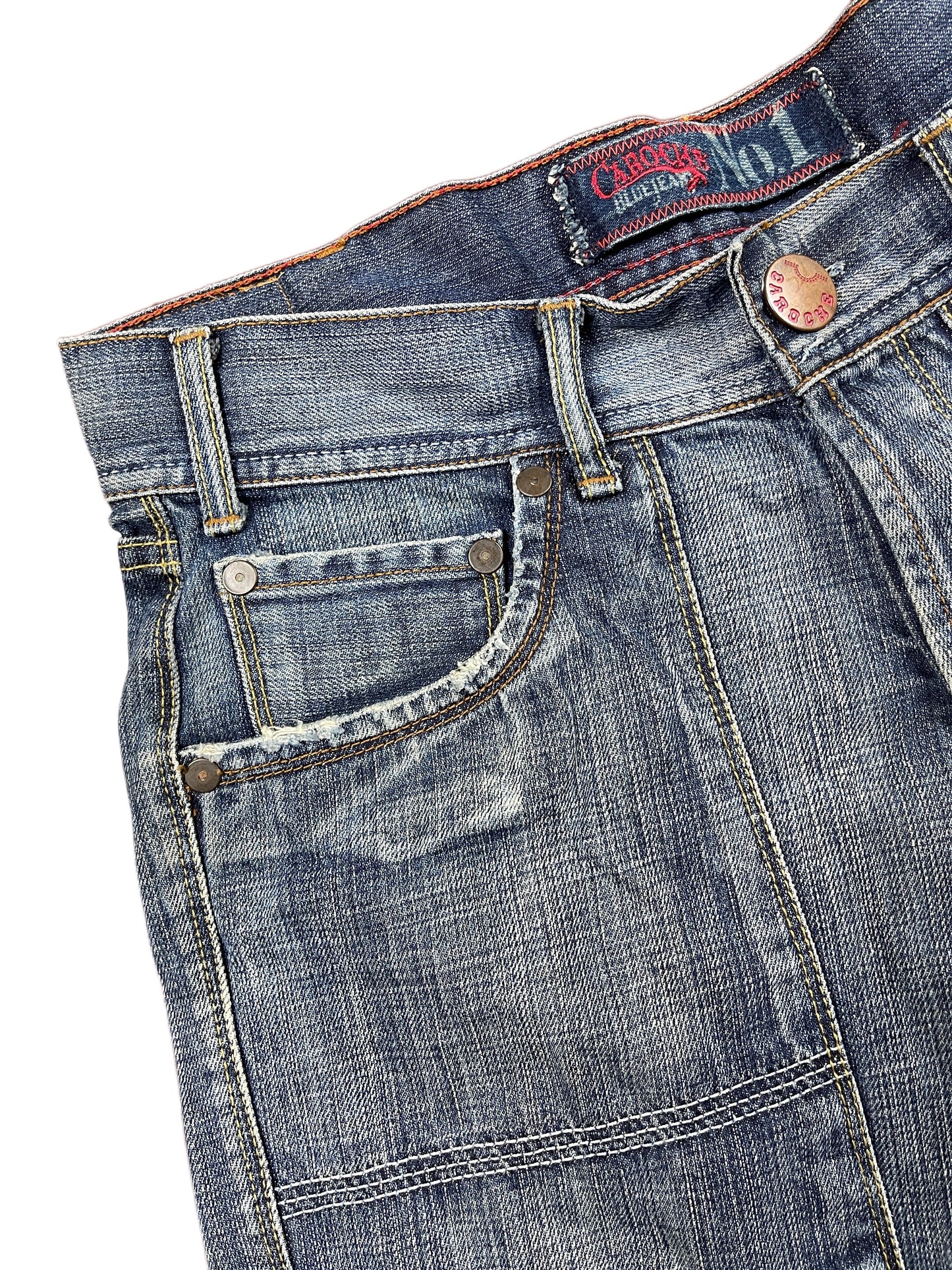 Y2k Caroche Bootcut Denim Pants Blue - S/M