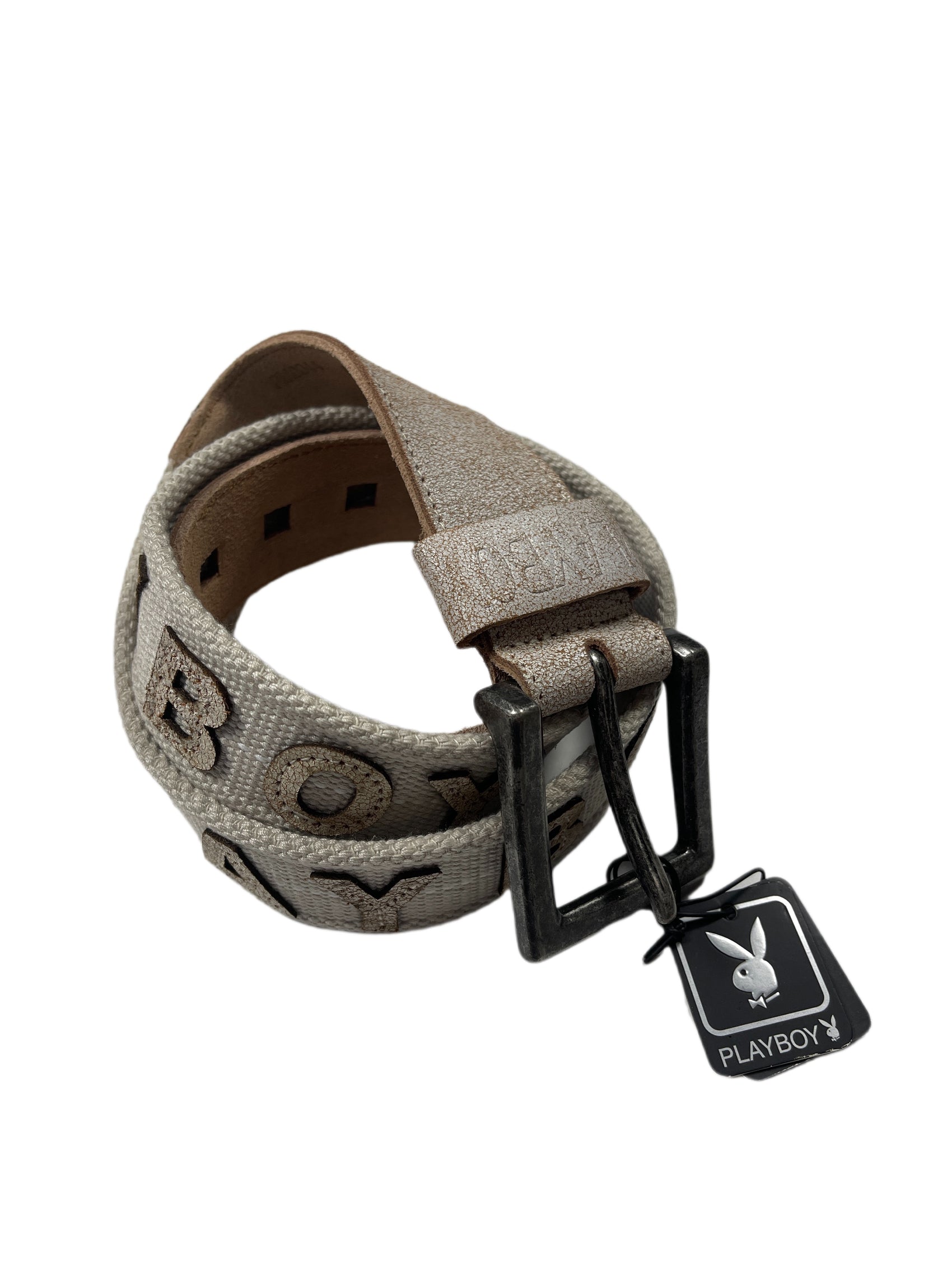 Y2k Playboy Leather Belt Cream 2004