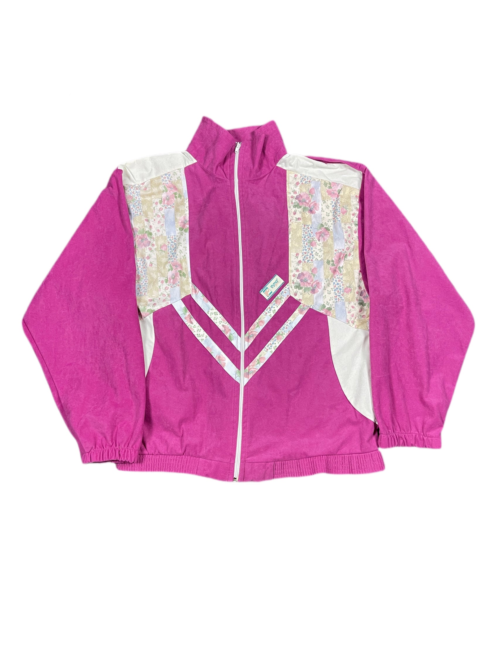 Vintage Esmo Zip Fleece Sweatshirt Pink - S/M