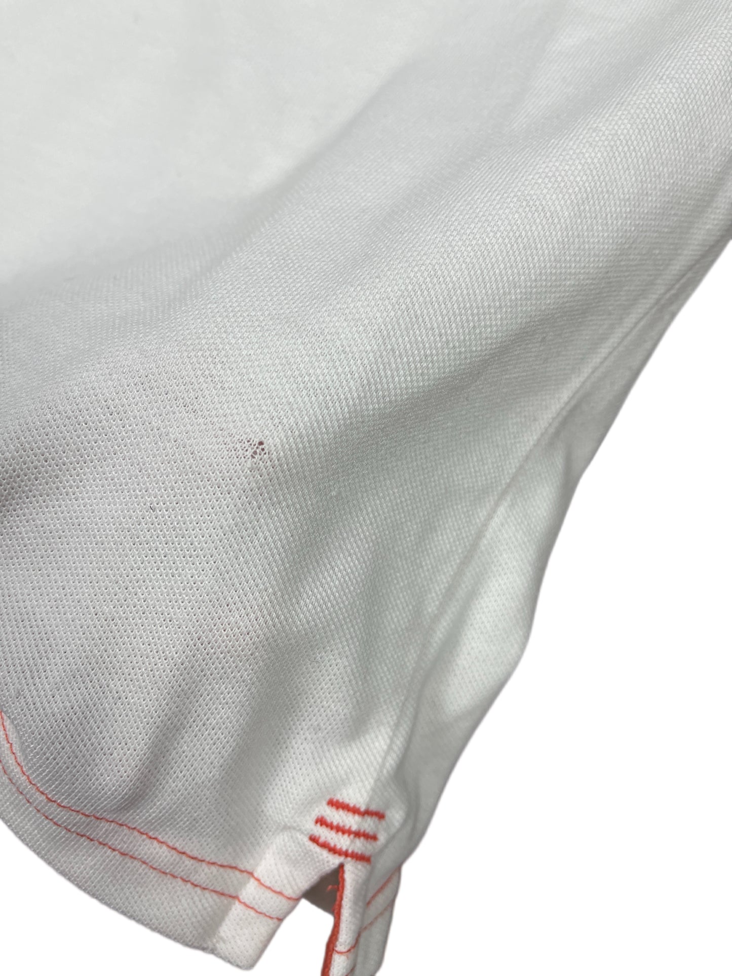 Y2k John Smith Sleeveless Polo Top White Orange - XXL