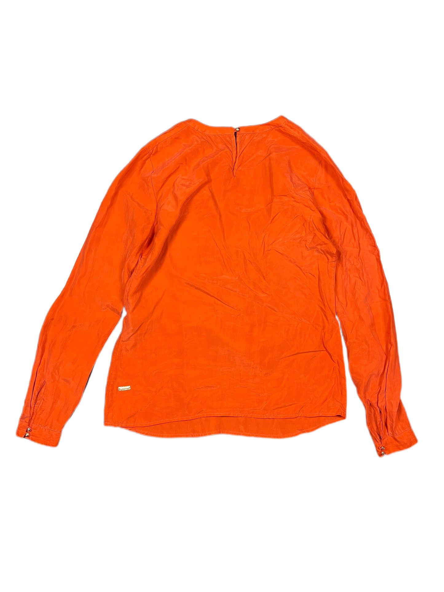 Hugo Boss Silk Long Sleeve Top Orange - M