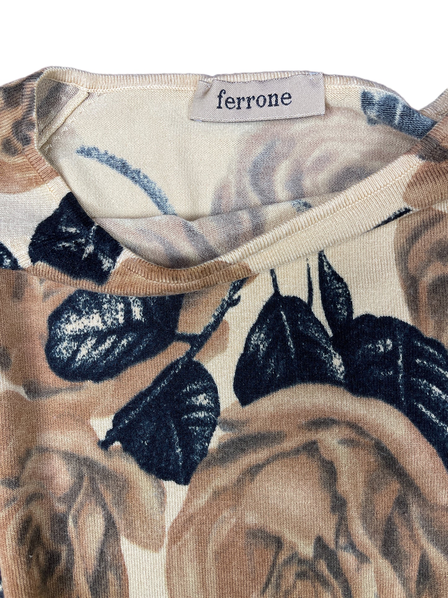 Y2k Ferrone Long Sleeve Top Creme Brown - XL