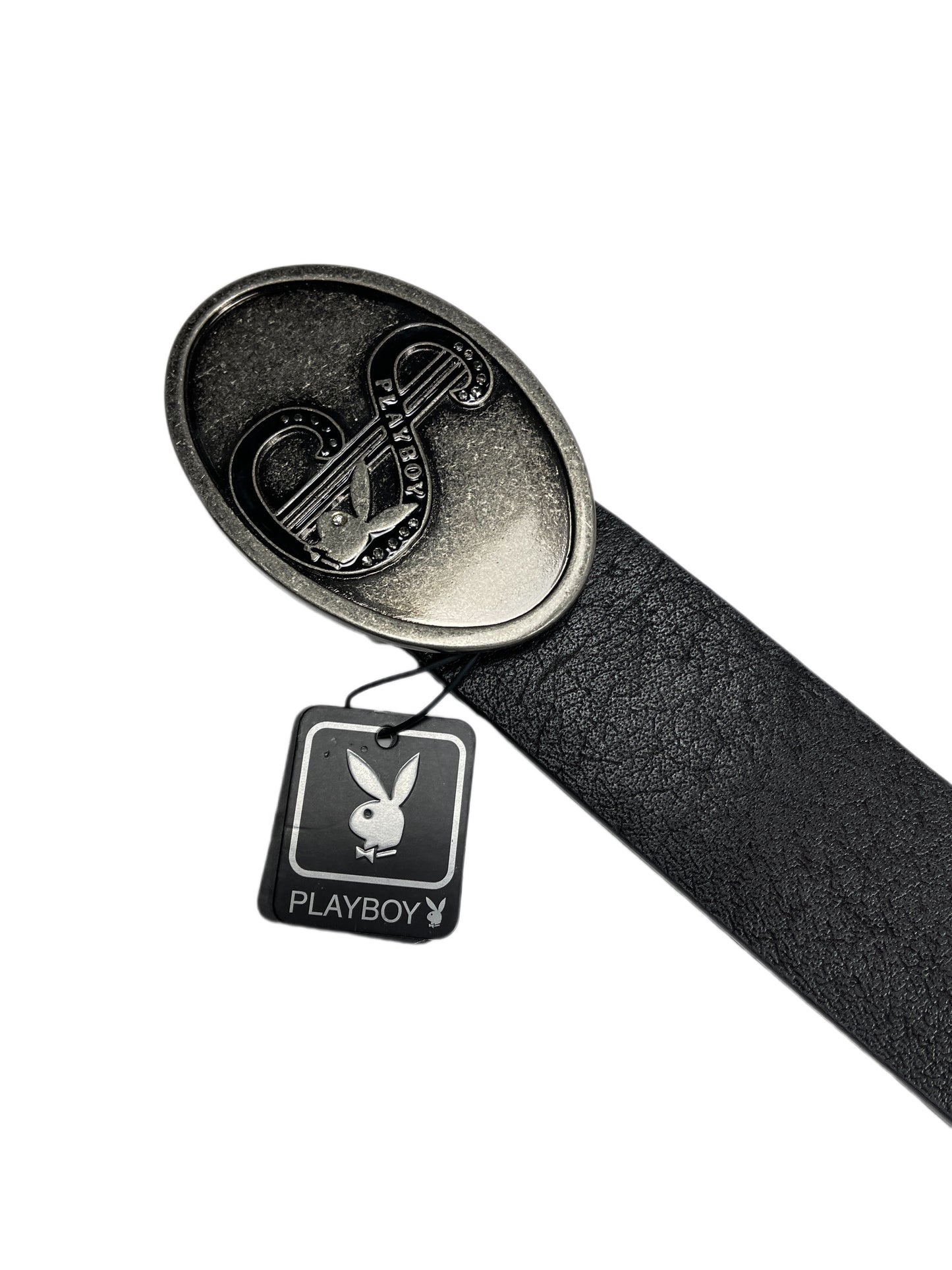 Y2k Playboy Vegan Leather Belt Black 2004