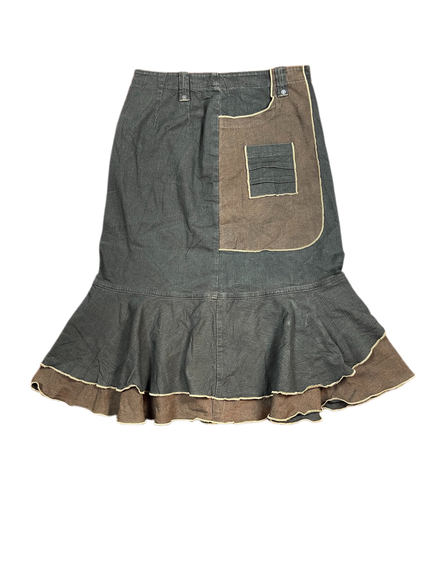 Vintage Rosa Rosam Denim Skirt Brown - M