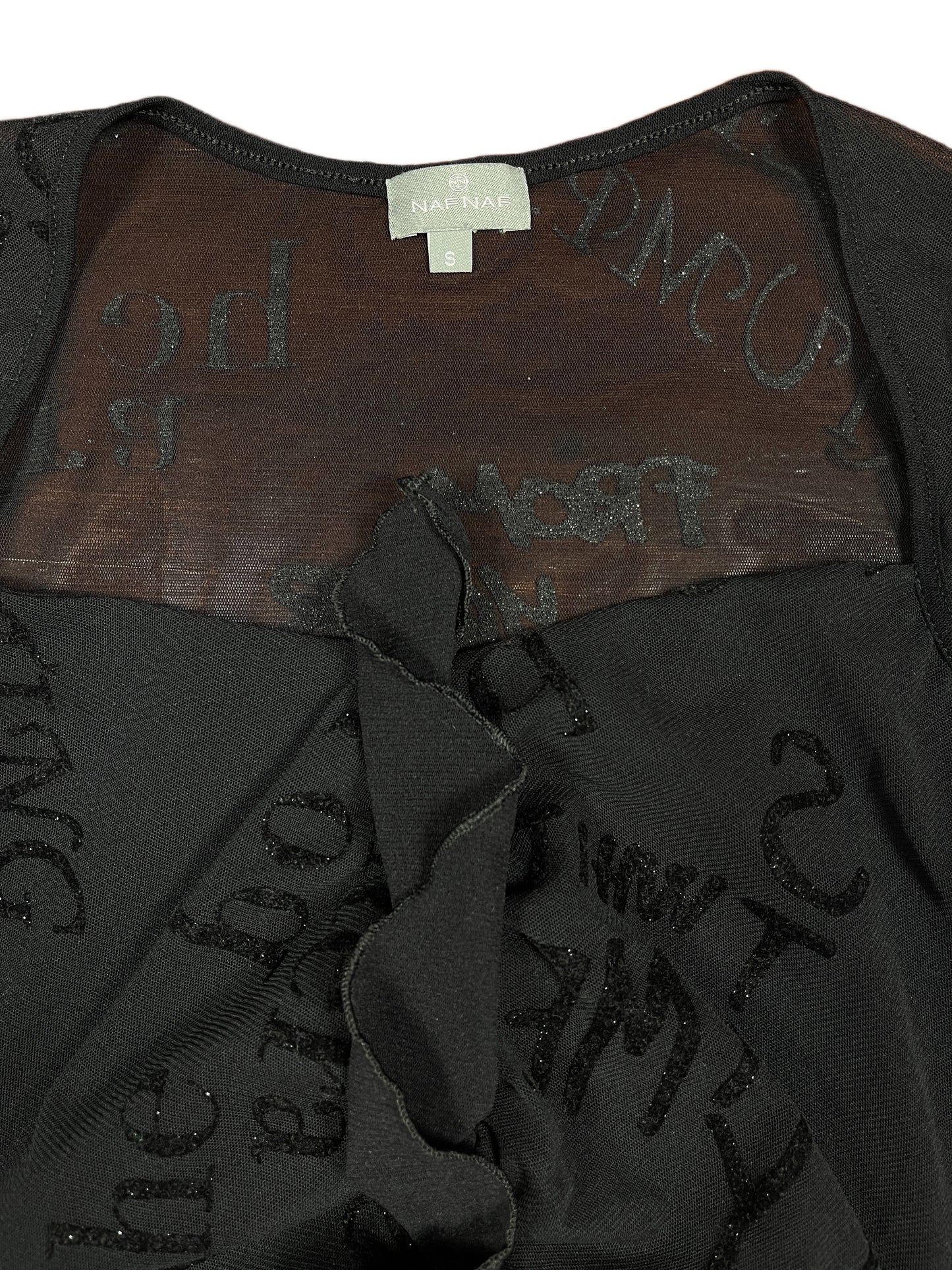 Y2k Naf Naf Elegant Top Black - S
