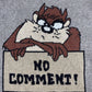 Vintage Warner Bros 2003 Looney Tunes Tasmanian Devil No Comment Knitted Sweatshirt Gray Brown - XL