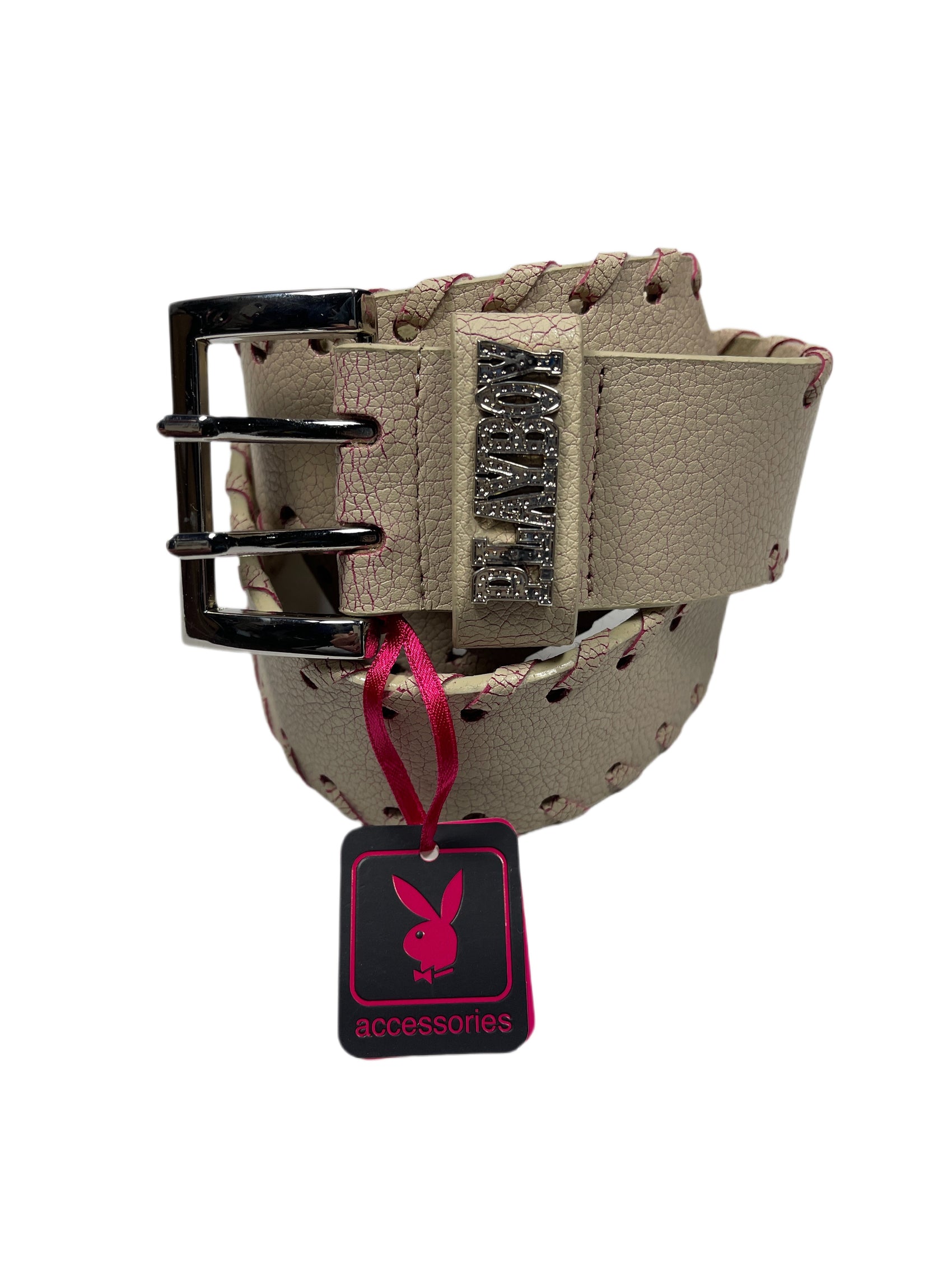 Y2k Playboy Belt Cream Pink 2004