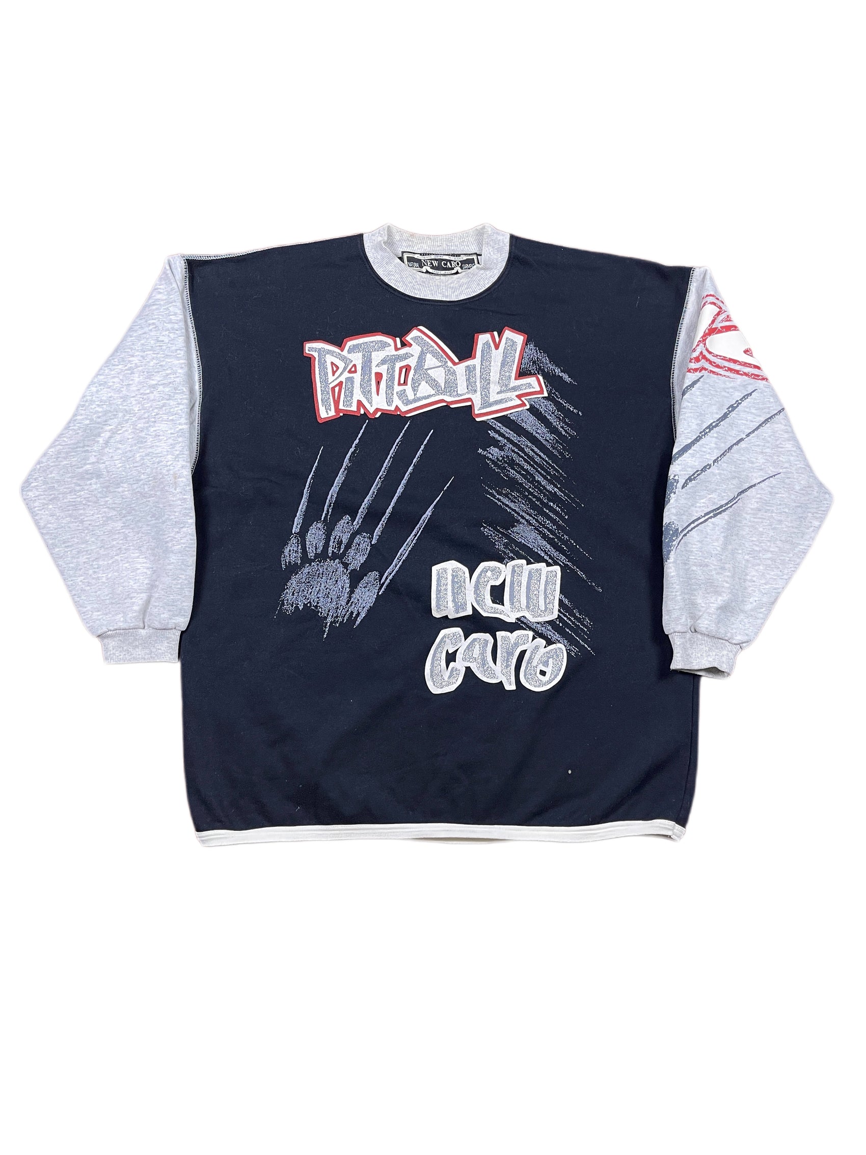 Y2k New Caro Pitbull Sweatshirt Black Gray - M