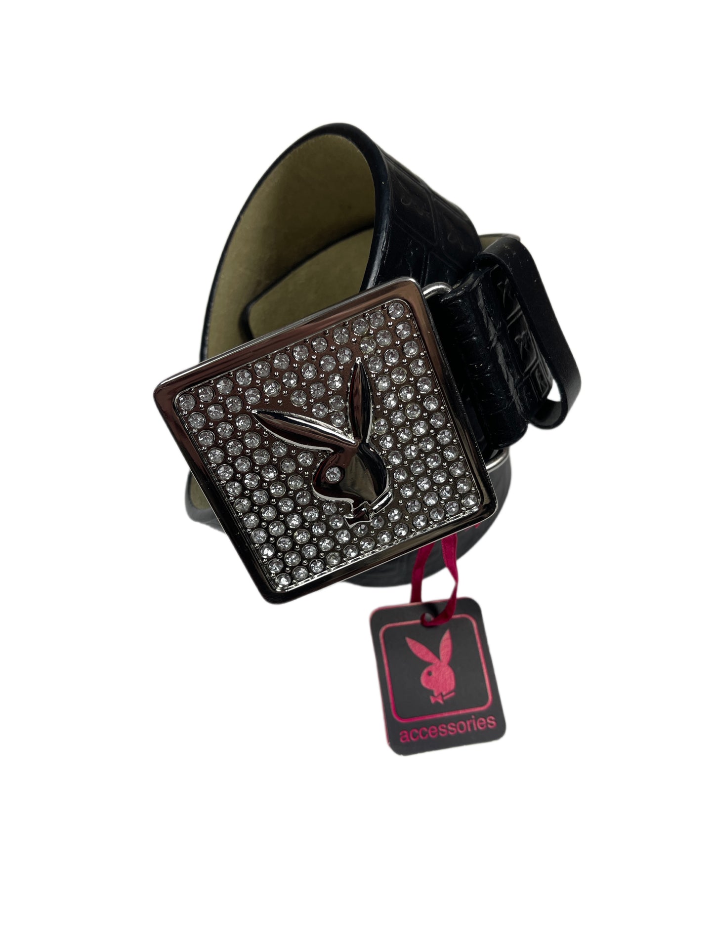 Y2k Playboy Leather Plug In Belt Black 2004