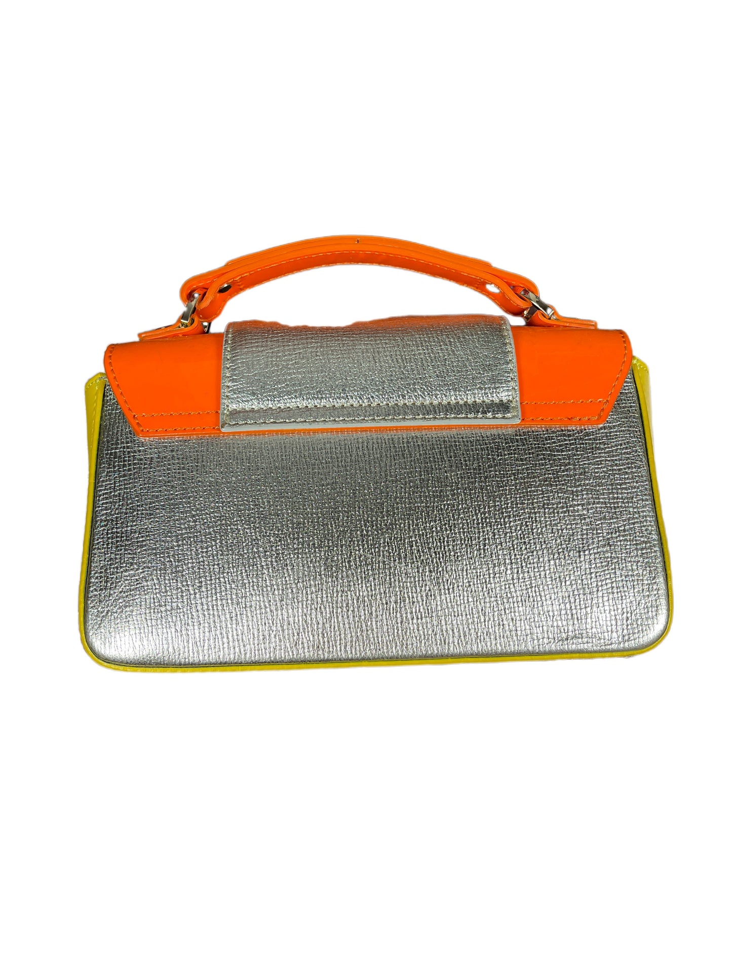 Patrizia Pepe Leather Handbag Silver Multicolor