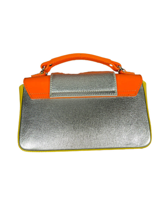 Patrizia Pepe Leather Handbag Silver Multicolor
