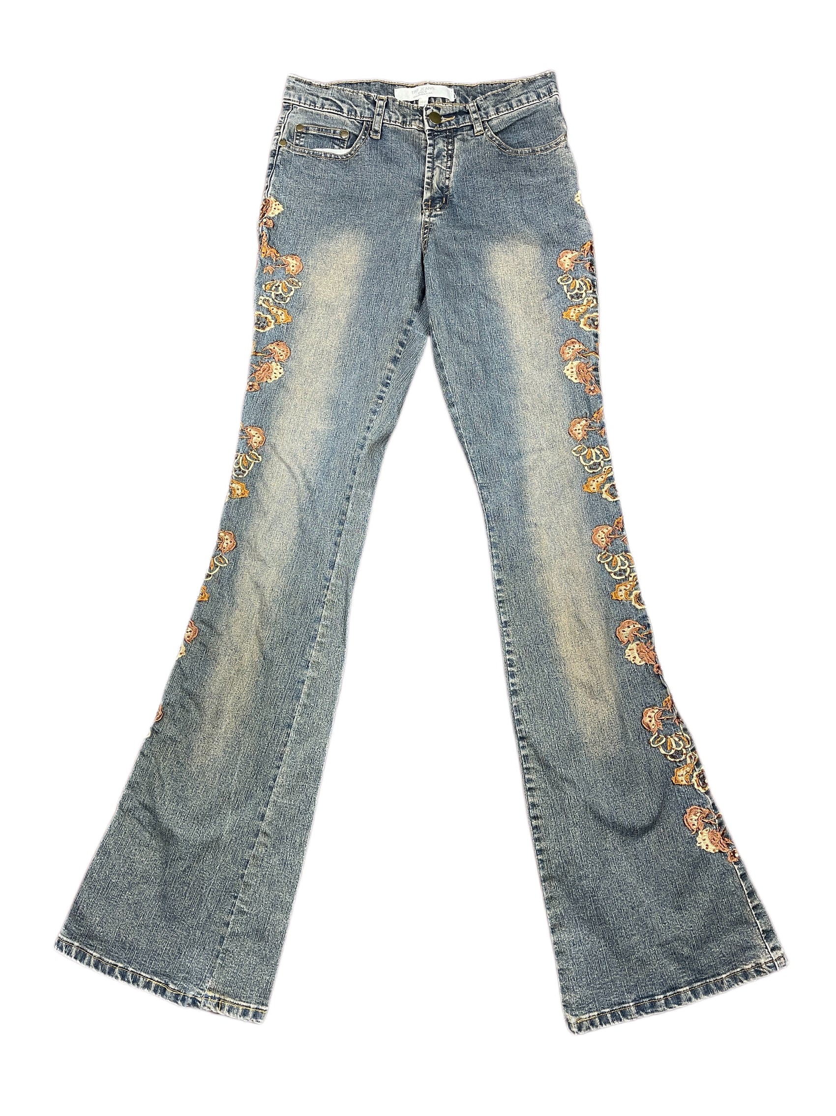 Y2k Trf Zara Flared Denim Pants Blue - S