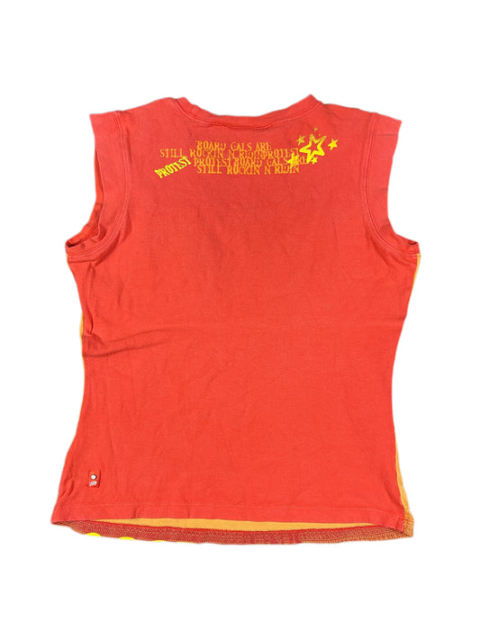 Y2k Protest Sleeveless Top Orange - S