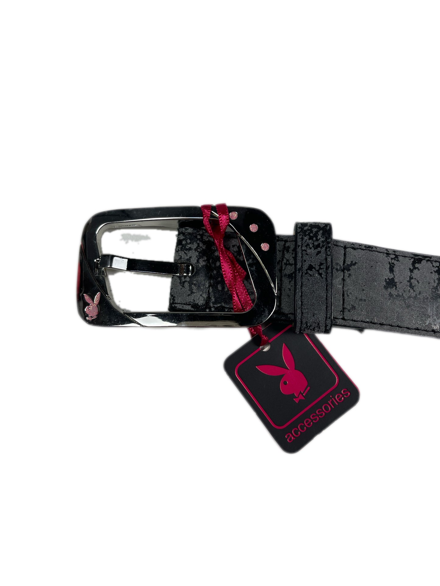 Y2k Playboy Belt Black Gray 2004
