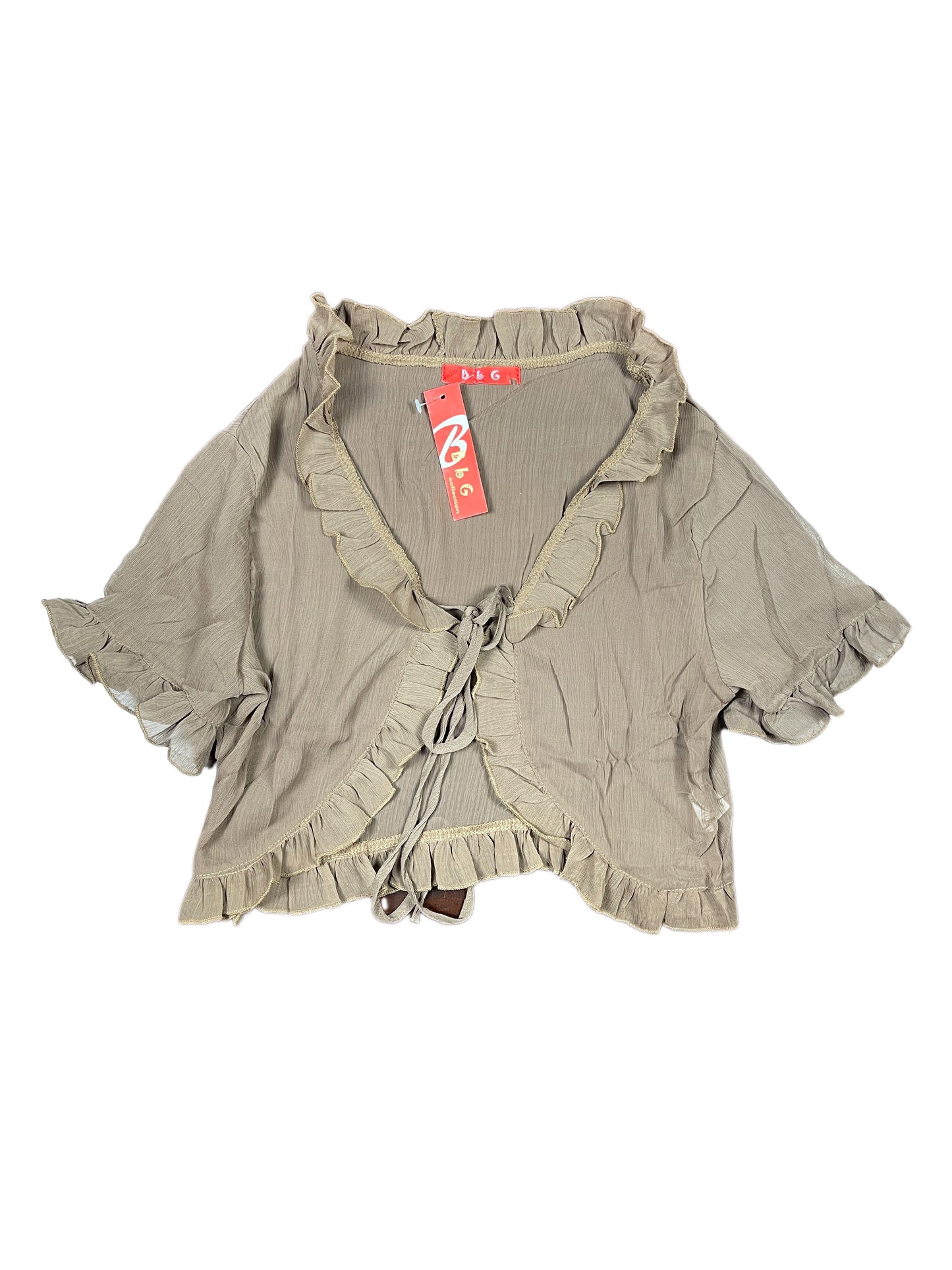Y2k BbG Short Sleeve Top Brown - L/XL