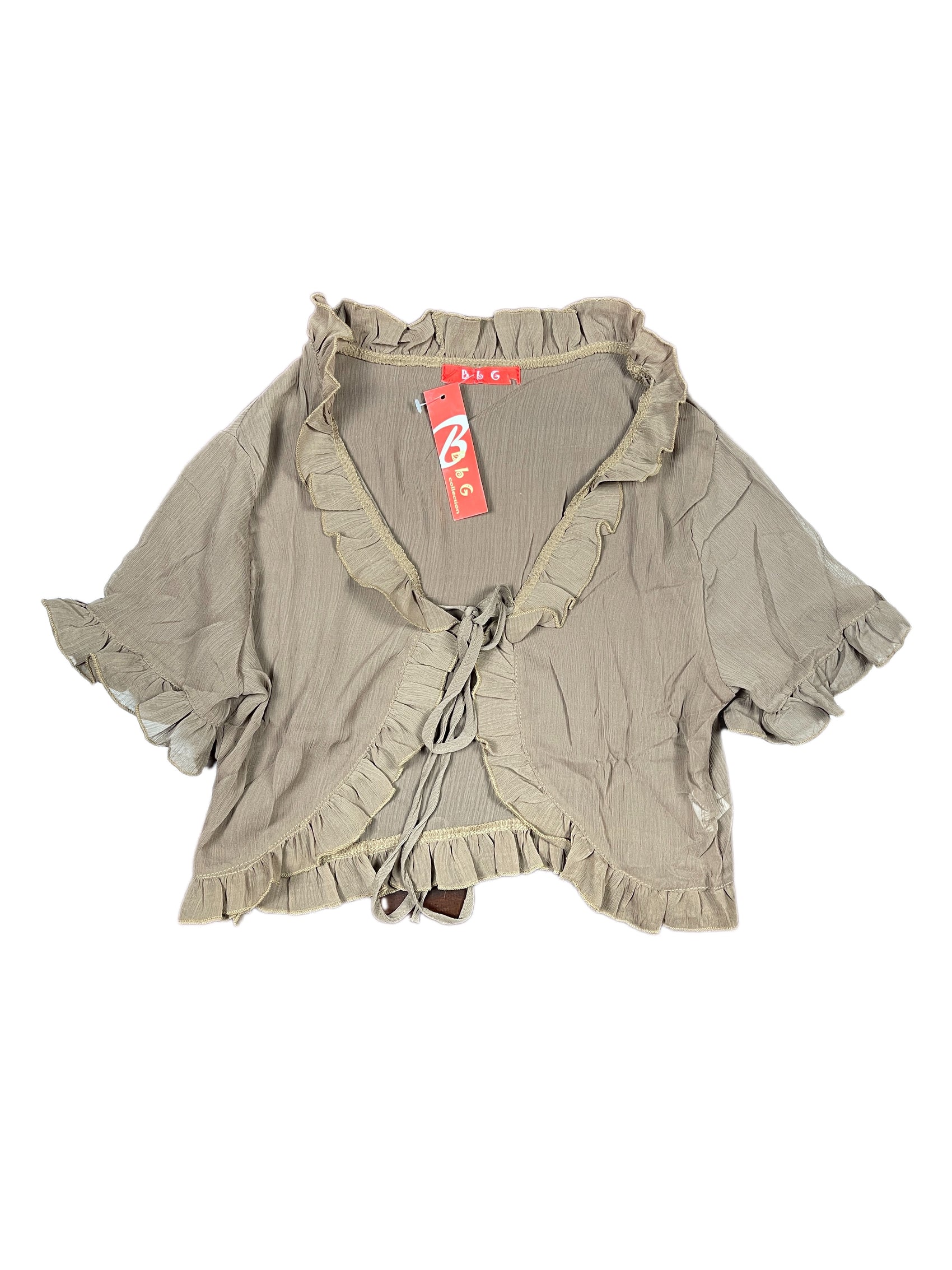 Y2k BbG Short Sleeve Top Brown - L/XL