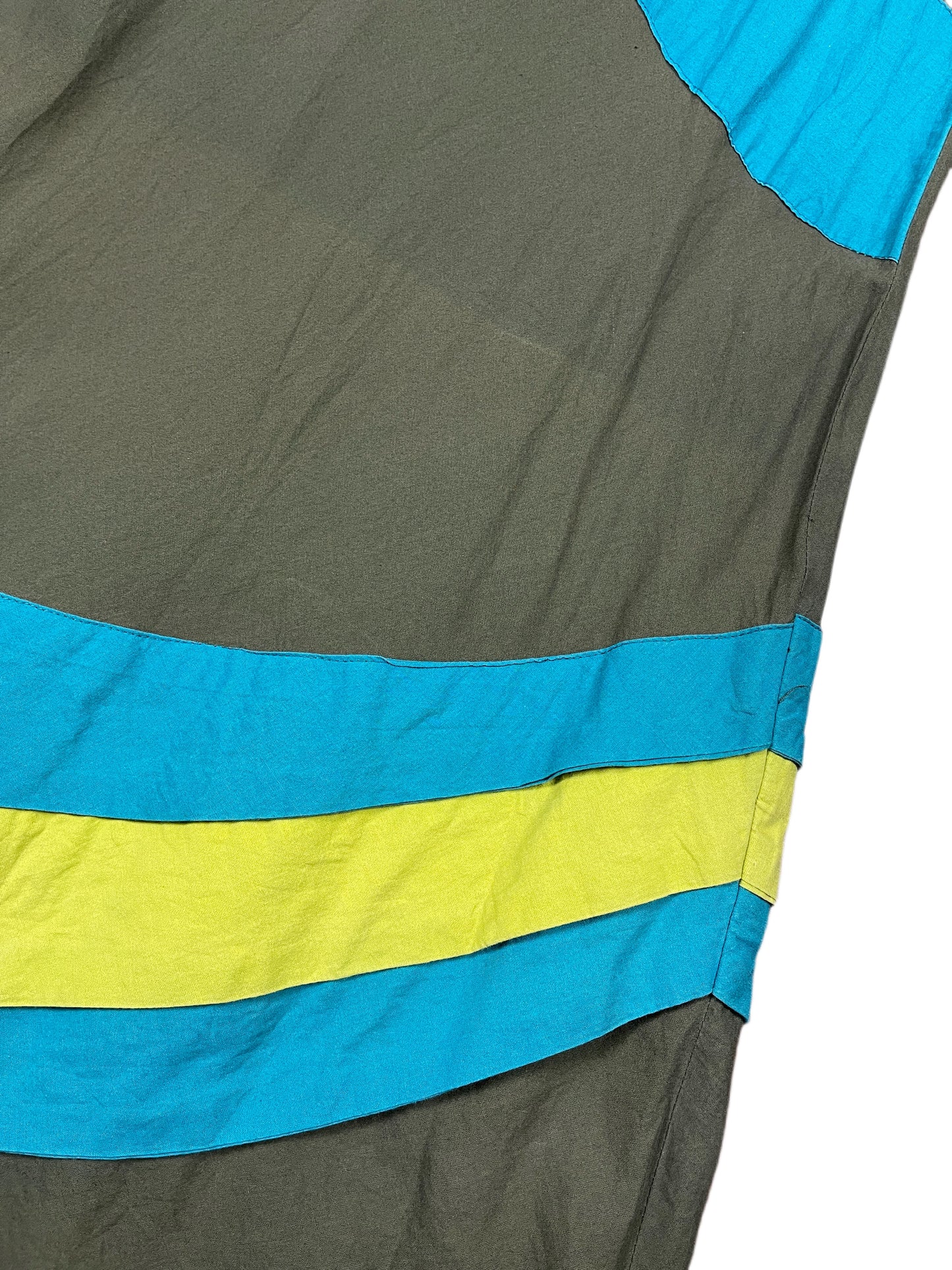 Y2k Pirata Sleeveless Dress Khaki Blue - M
