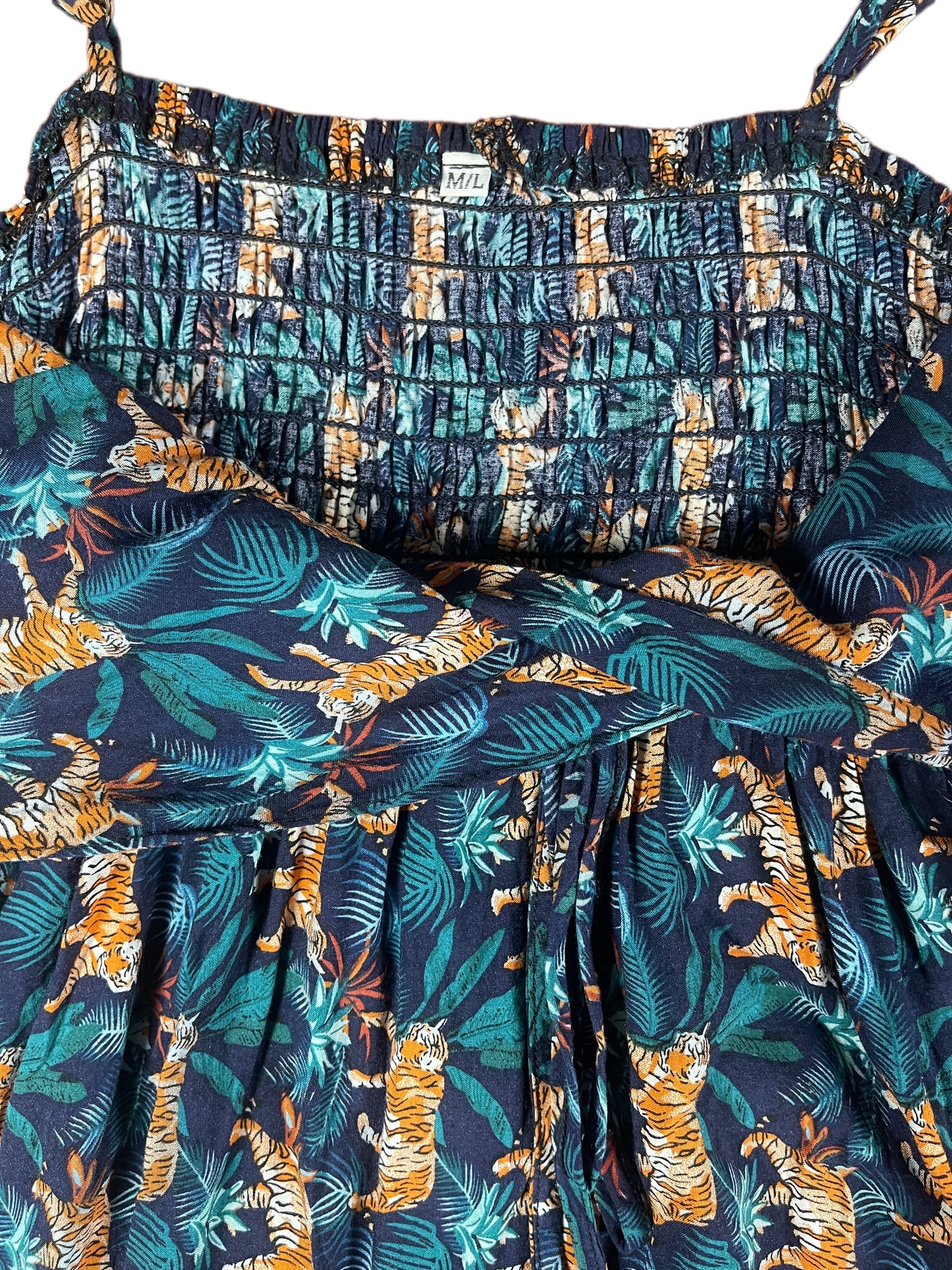 Vintage Tiger Sleeveless Dress Navy - M/L