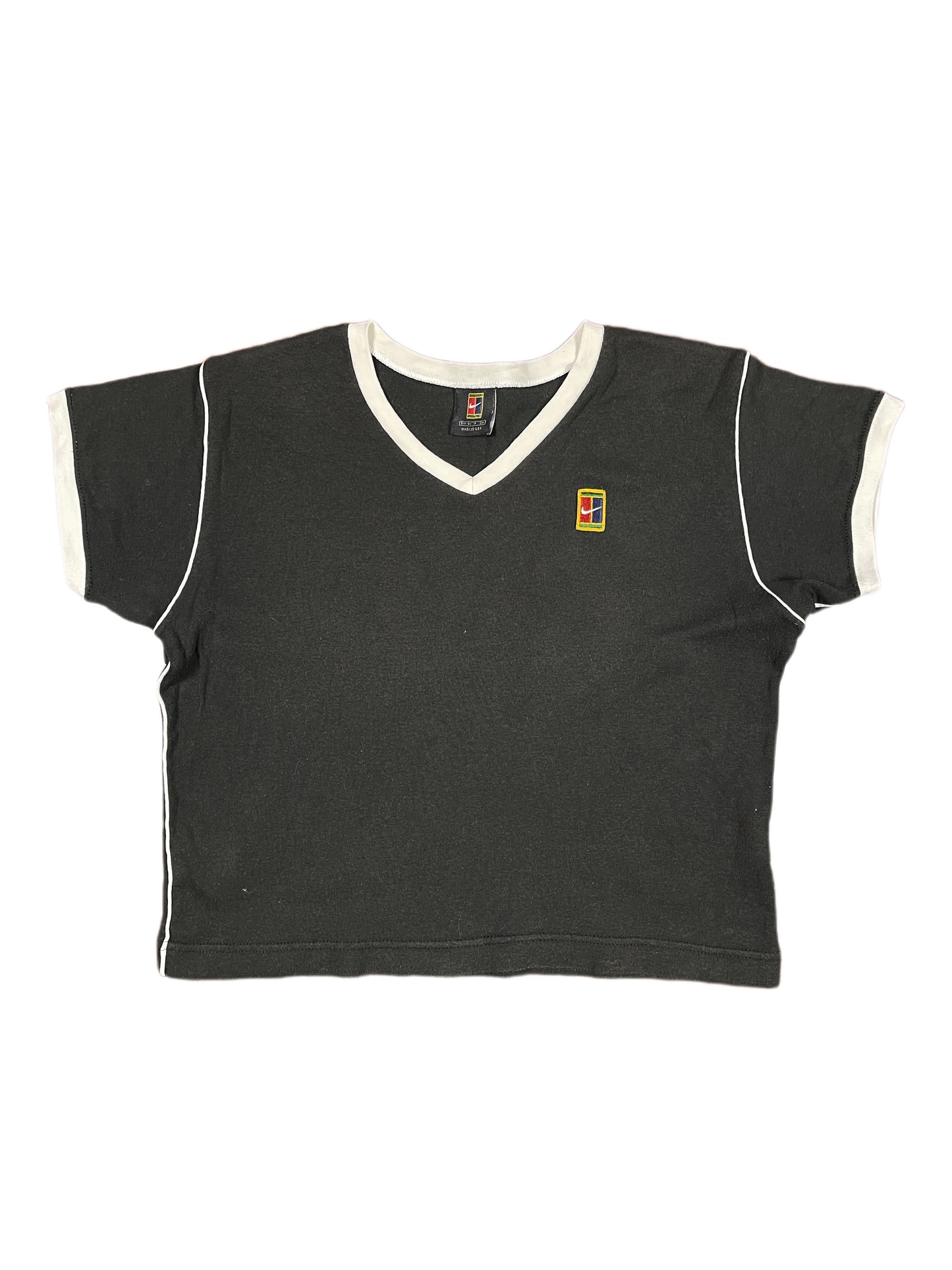 Y2k Nike Court Short Sleeve Top Black - S