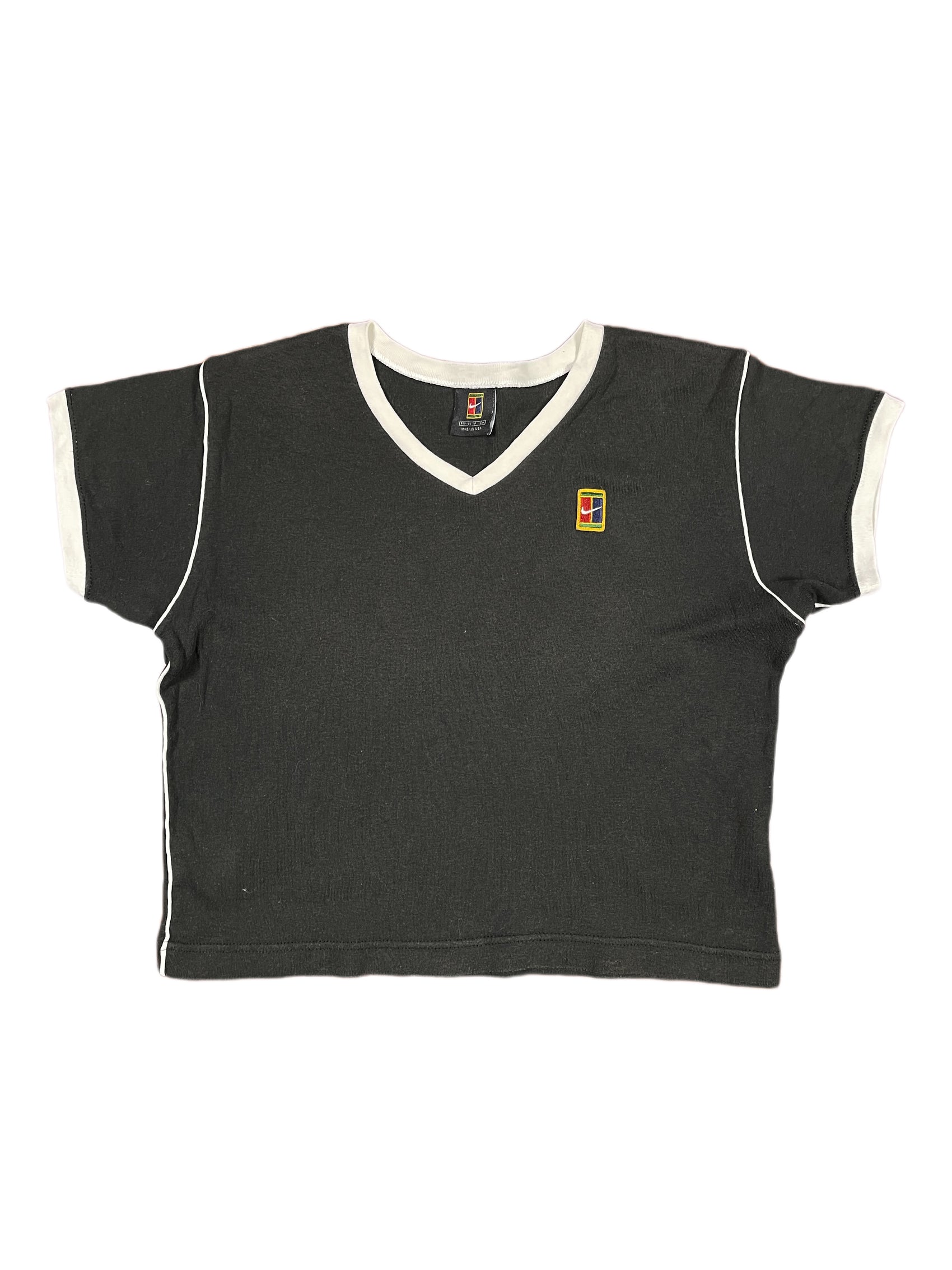 Y2k Nike Court Short Sleeve Top Black - S