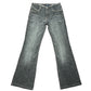 Y2k Naf Naf Flared Stretchy Low Waist Denim Pants Gray - S