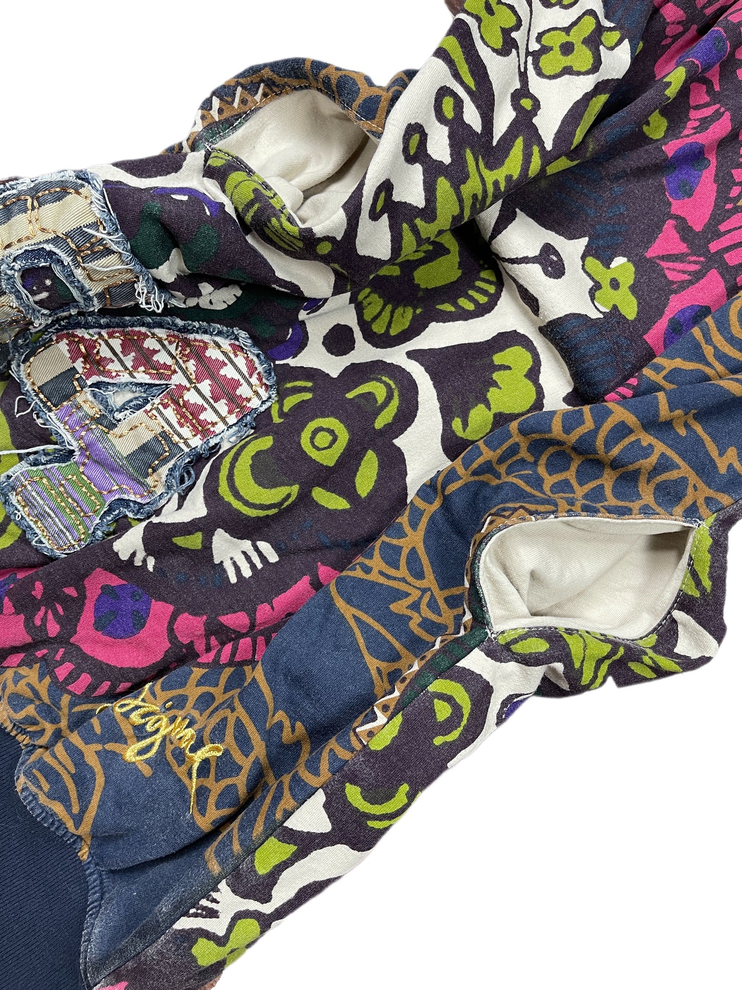 Y2k Desigual Short Sleeve Dress Navy Multicolor - S