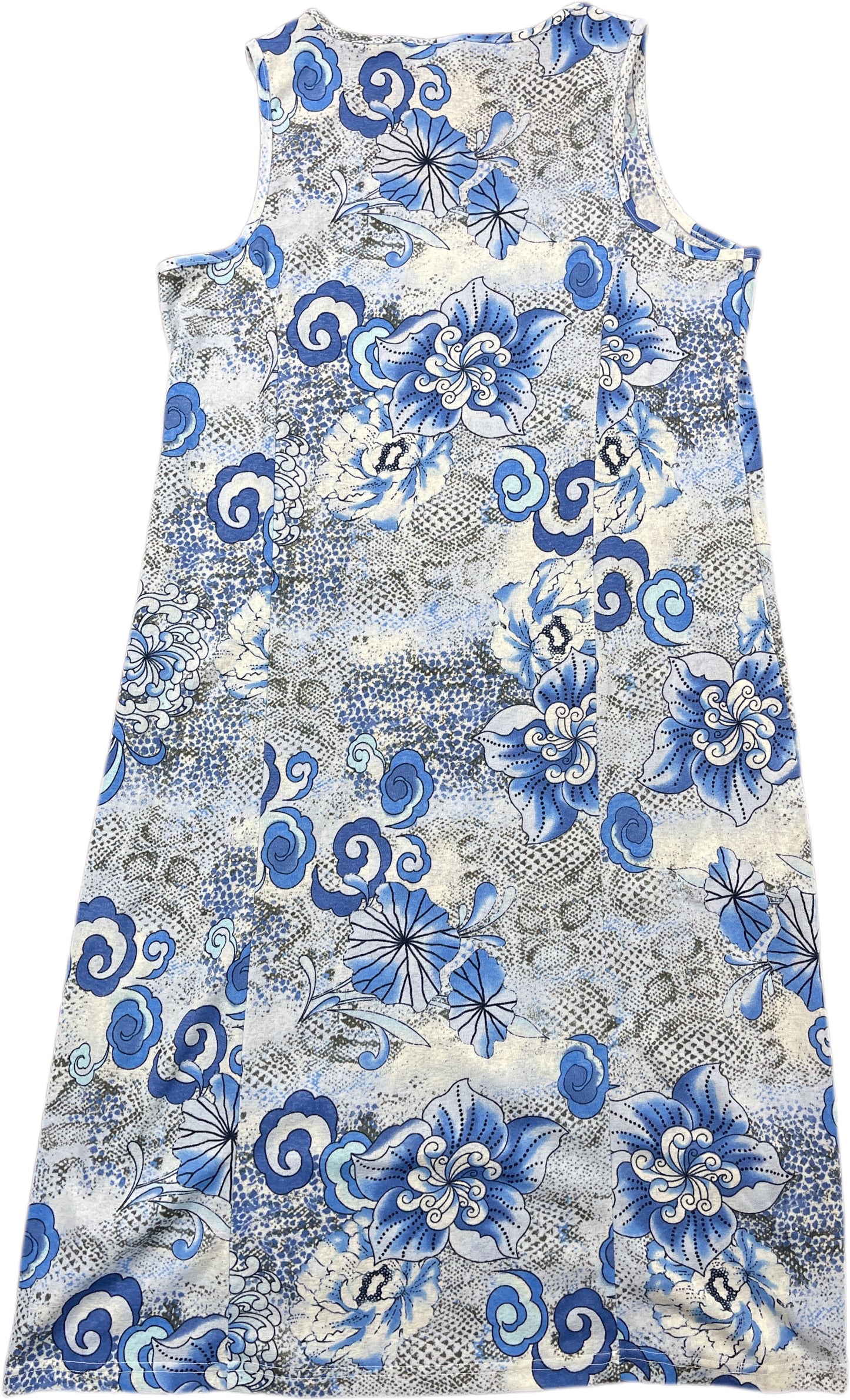 Kingfield Dress Blue Floral Pattern Polyester L