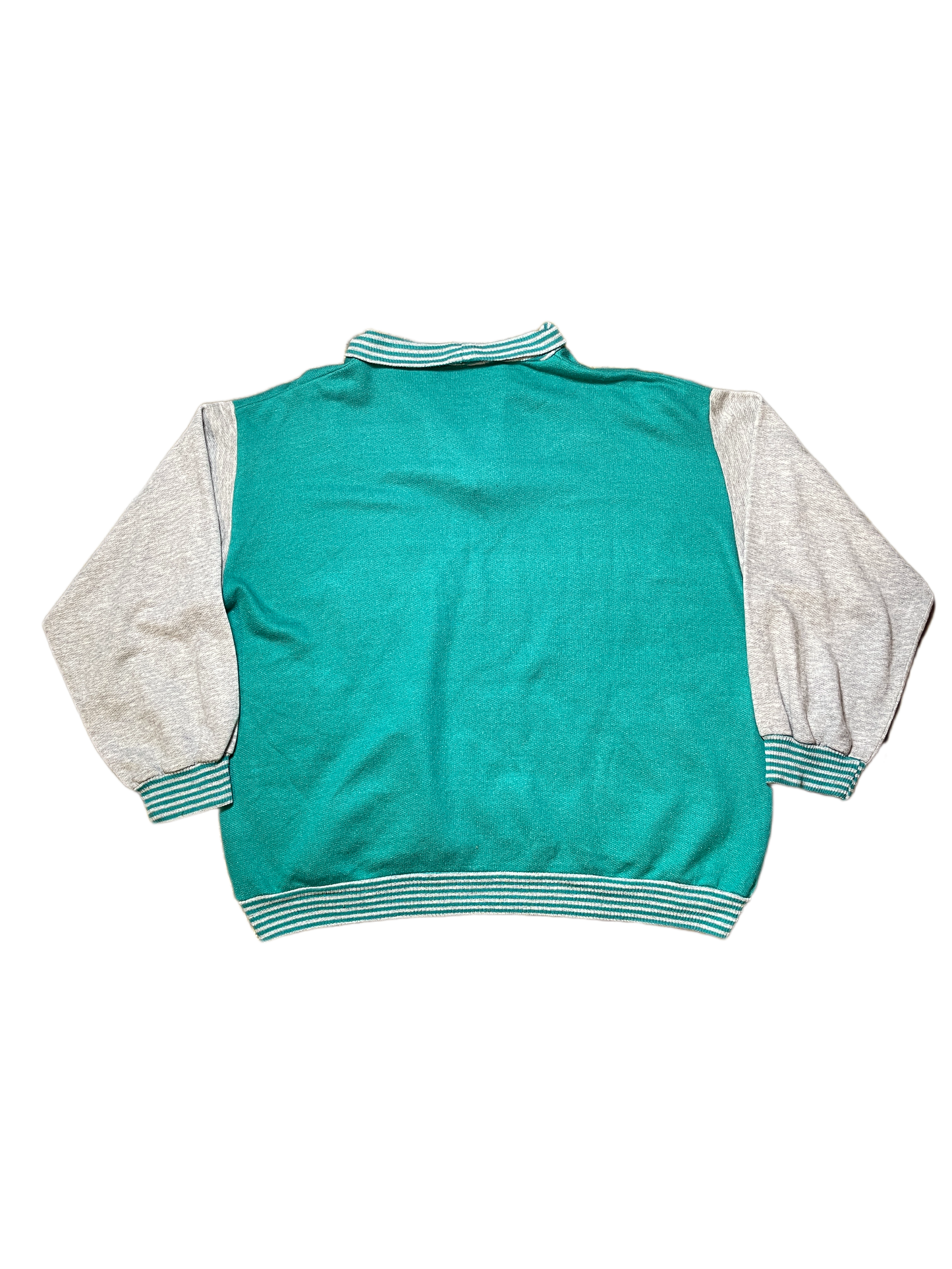 Vintage Stone Island Marina Turquoise Gray Sweatshirt 1980s | M