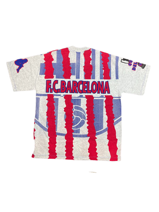 Vintage FC Barcelona 1996-1997 Copa Del Rey Kappa T-Shirt Gray Multicolor - XL