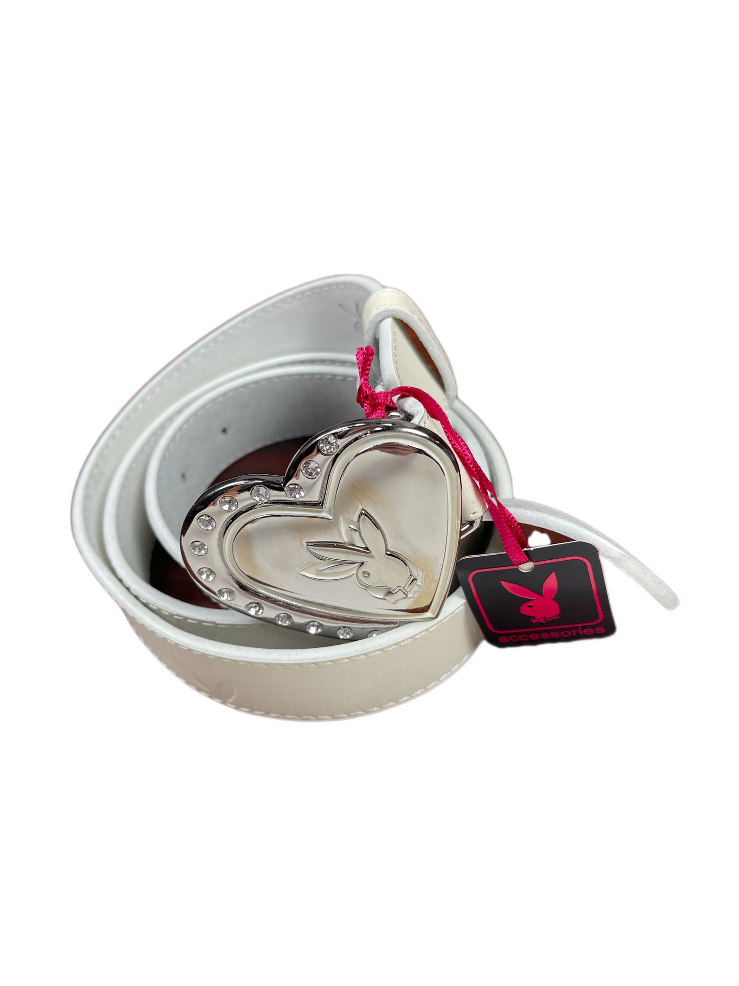 Y2k Playboy Leather Plug Belt White 2004