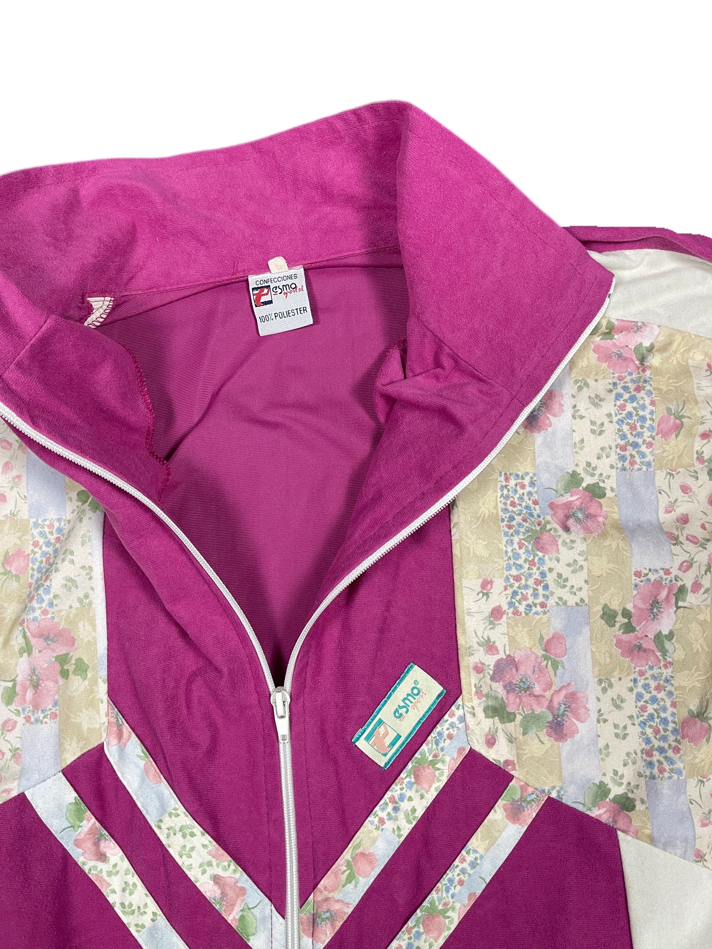 Vintage Esmo Zip Fleece Sweatshirt Pink - S/M