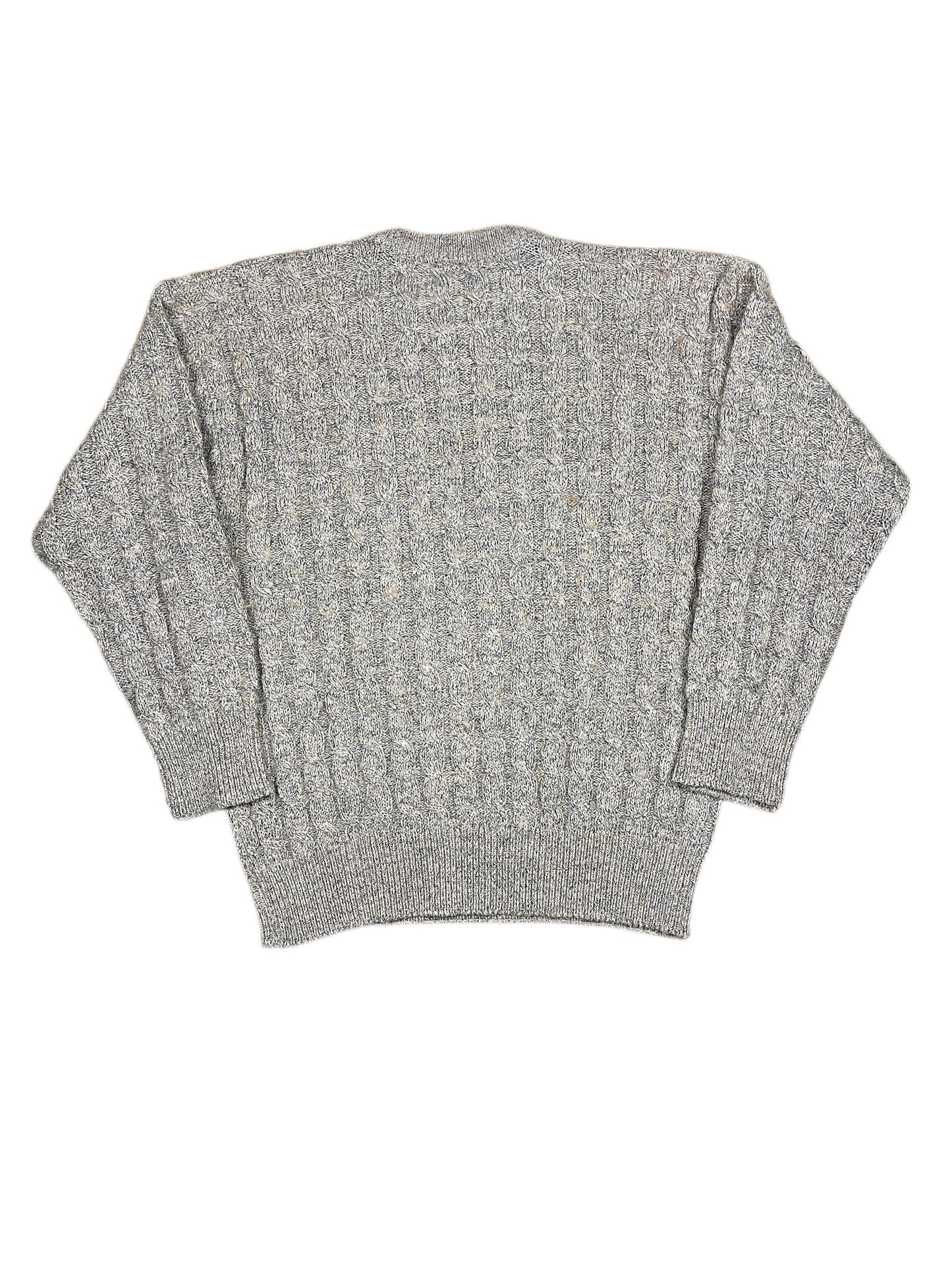 Vintage Menspunt Knitted Sweatshirt Gray Beige - M