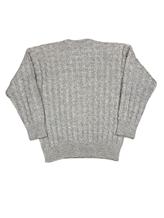Vintage Menspunt Knitted Sweatshirt Gray Beige - M