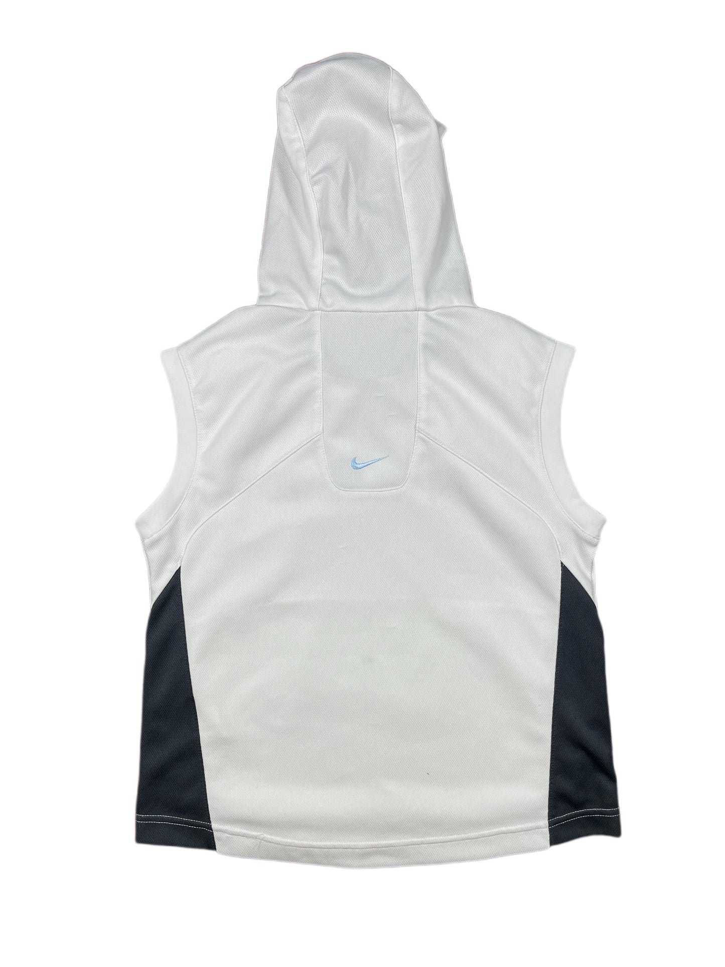 Y2k Nike Shox Sleeveless Sport Hoodie White Blue - XS
