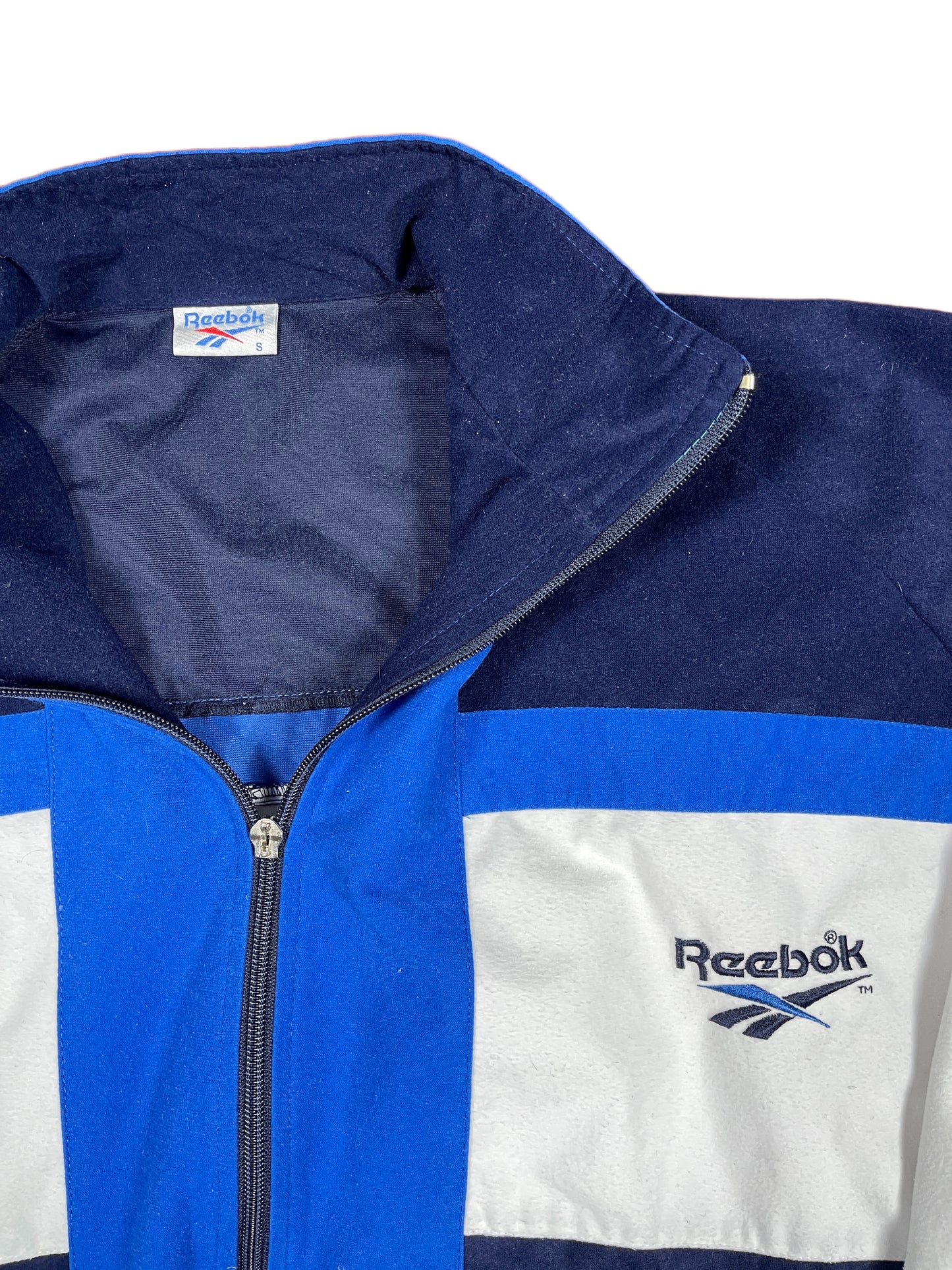 VIntage Reebok Sport Jacket Velur Blue Black S