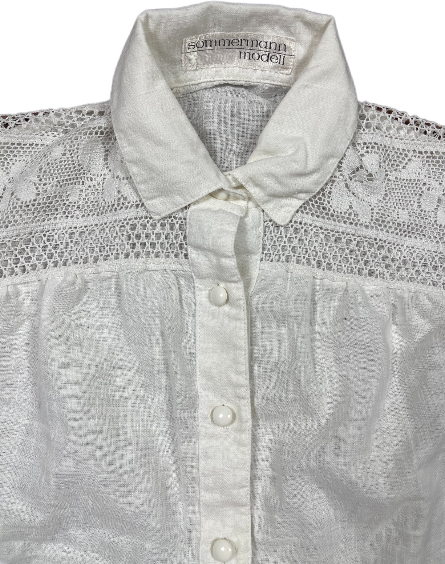 Vintage Sommermann Longsleeve Shirt White Cotton Blend S