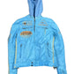 Y2k 2000s Alpha Speeds Racing Leather Jacket Baby Blue S