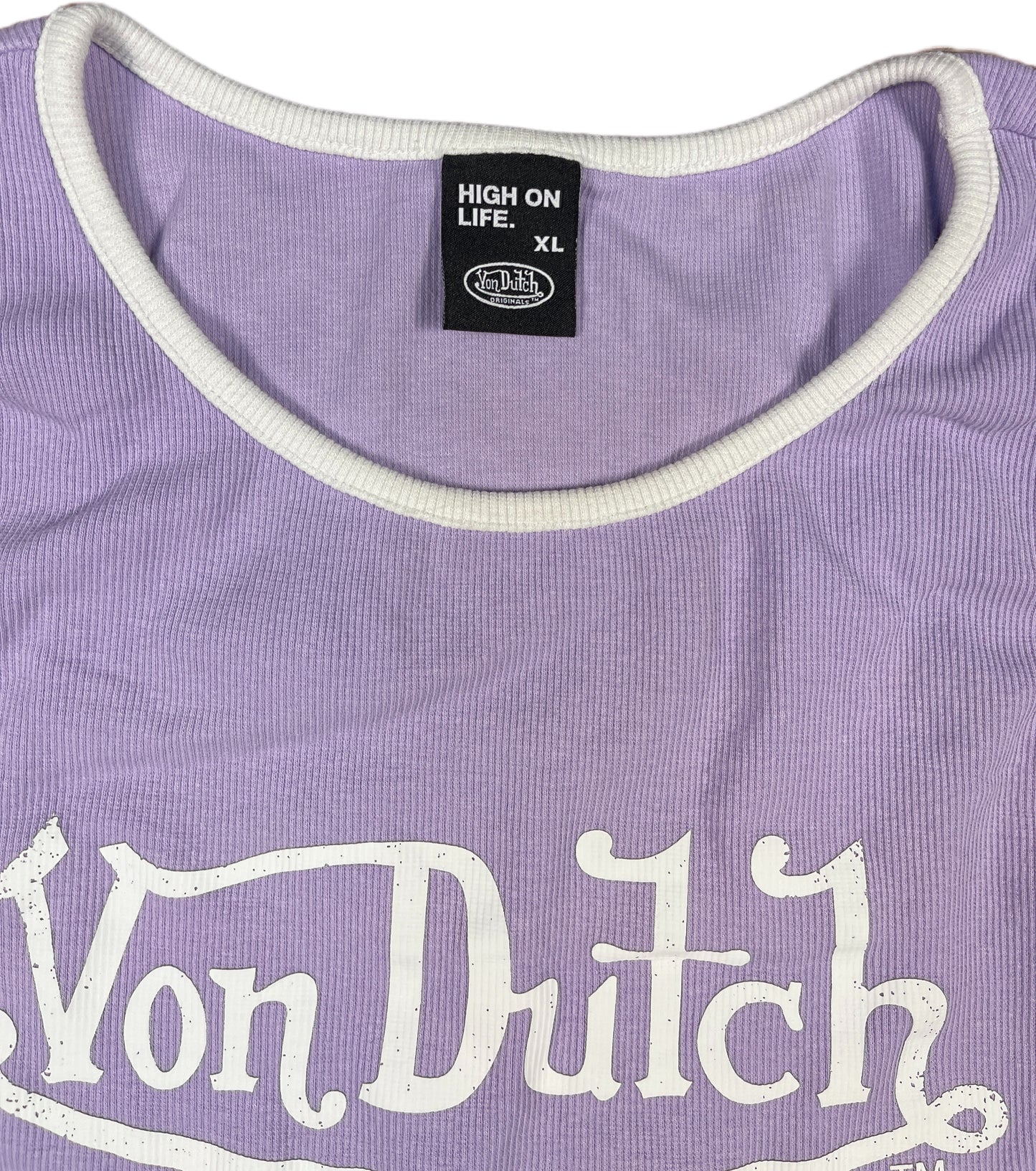 Von Dutch Sleeveless Top Purple Cotton Blend XL