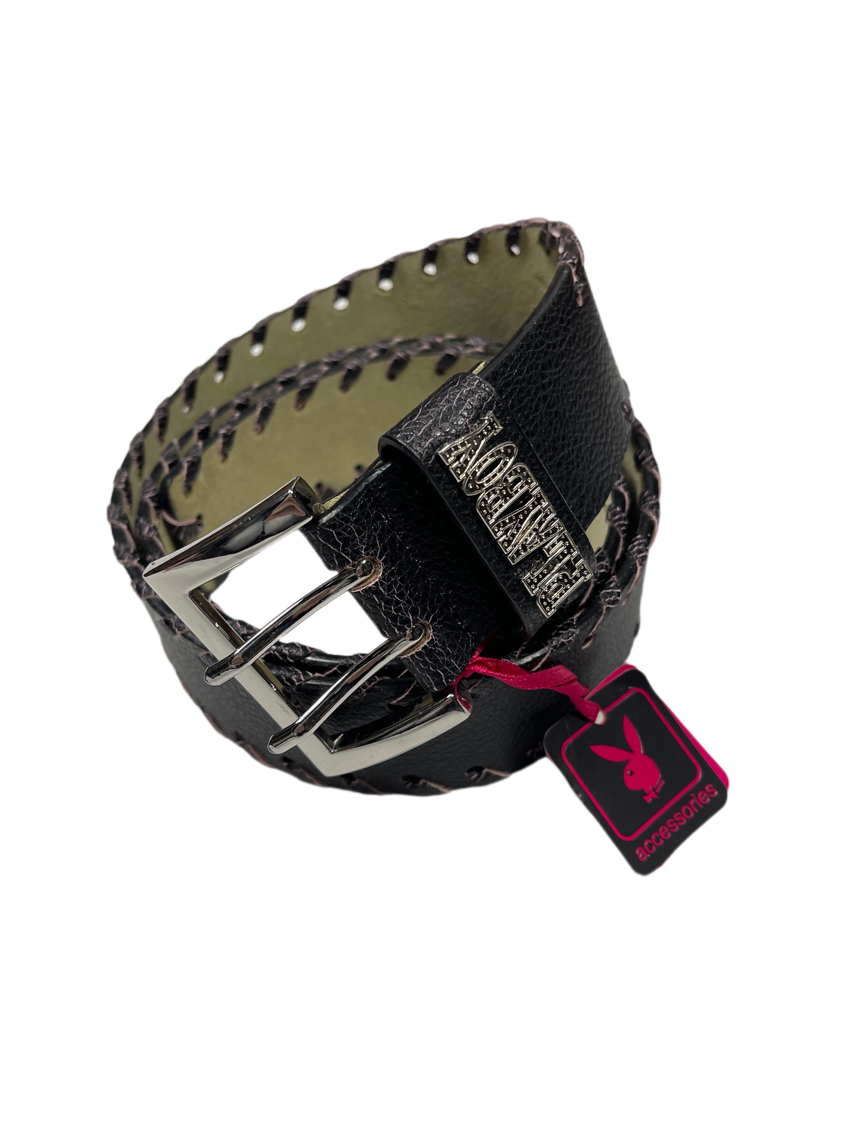 Y2k Playboy Belt Black Pink 2004