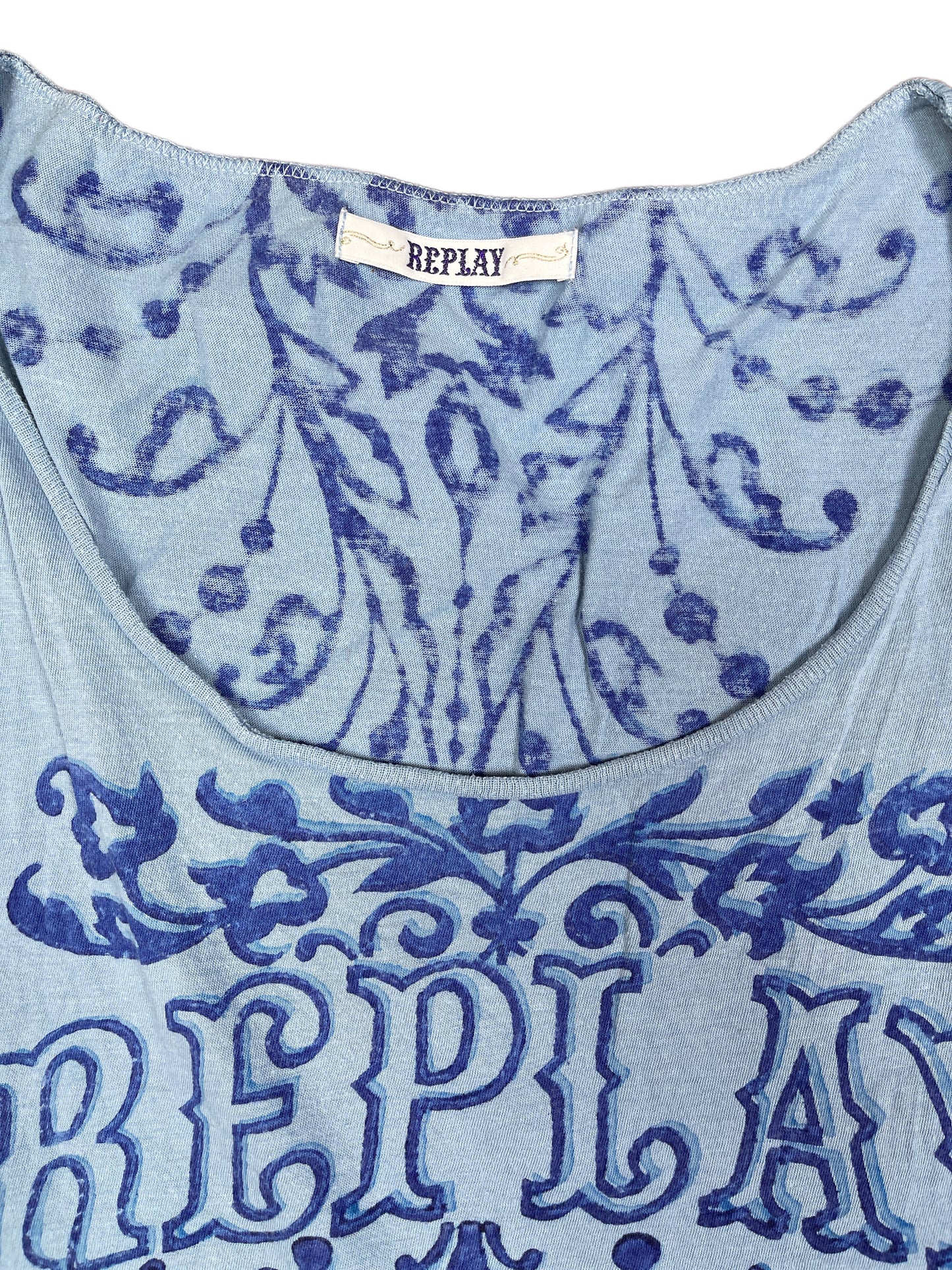 Y2k Replay Sleeveless Top Blue - M