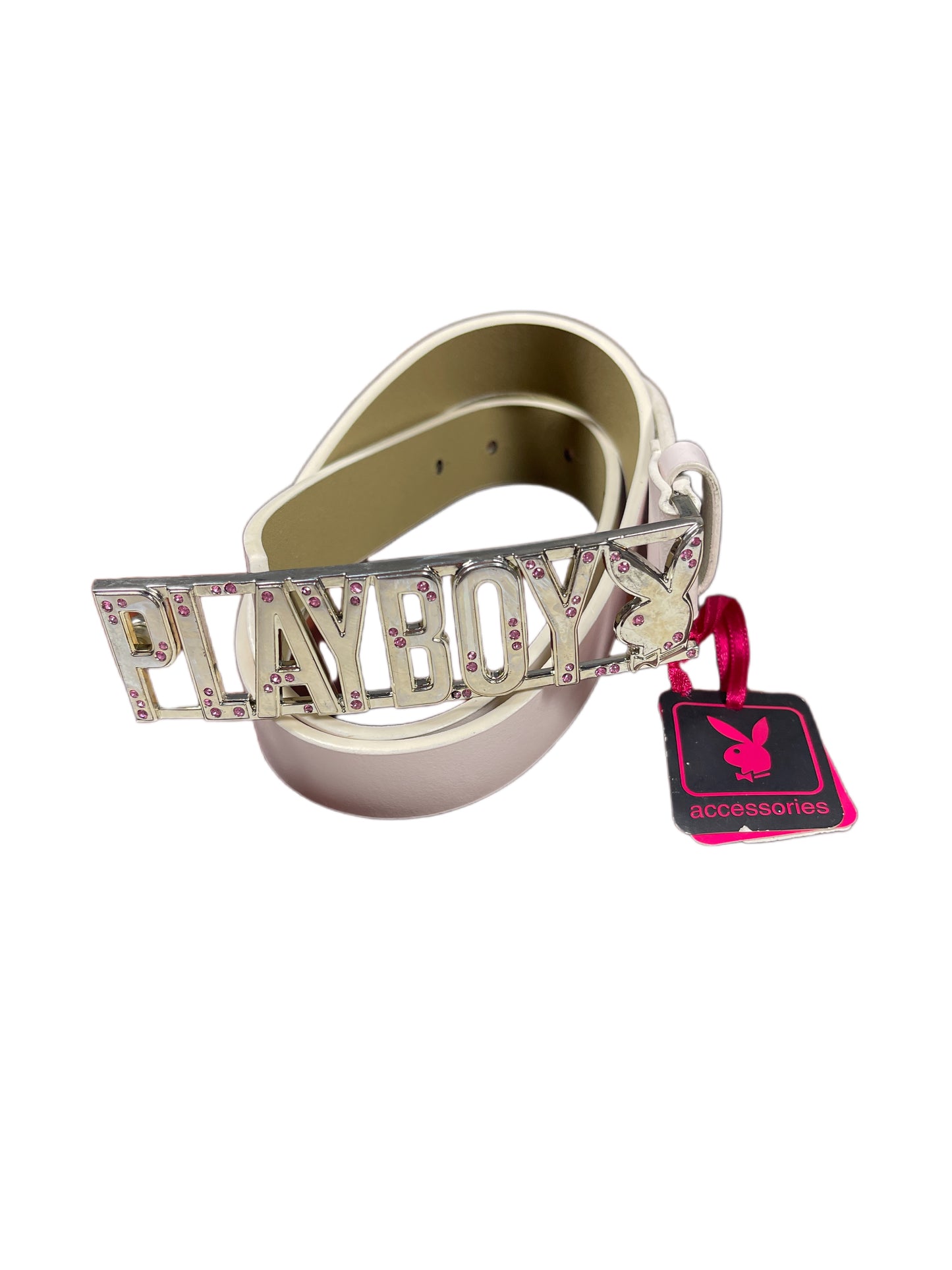 Y2k Playboy Plug Belt White 2004