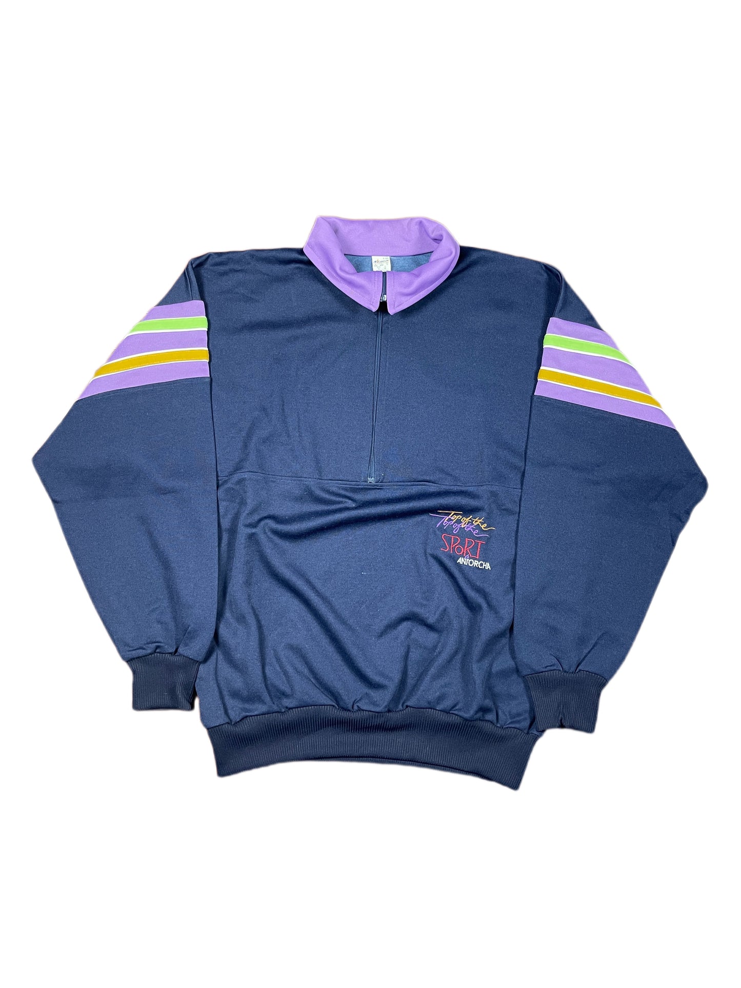 VIntage Sport Half Zip Jacket Navy Purple - XXL