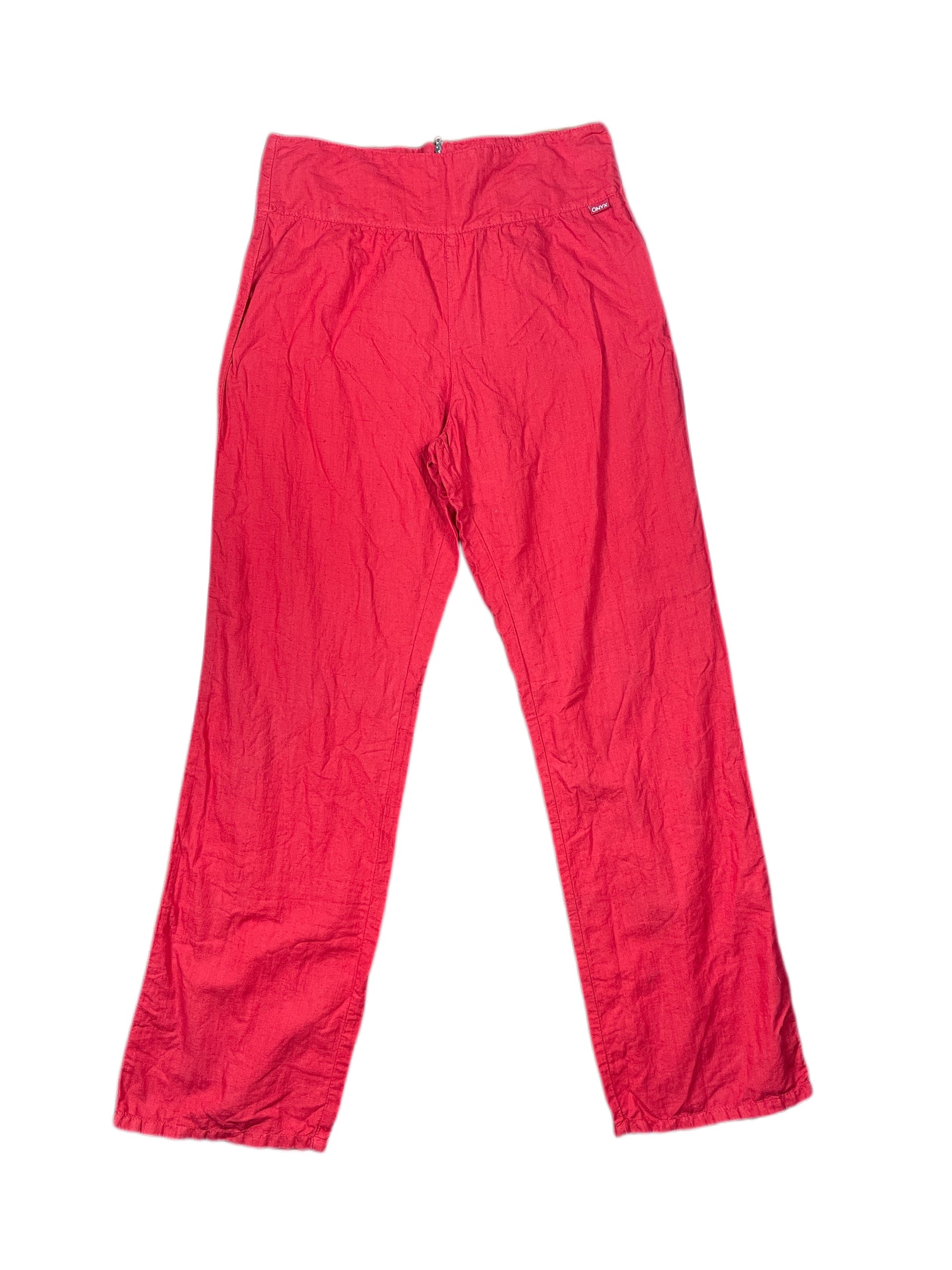 Y2k Onyx Bootcut Flared Cloth Pants Red - L