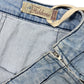 Y2k Fishbone Denim Skirt Blue - XS