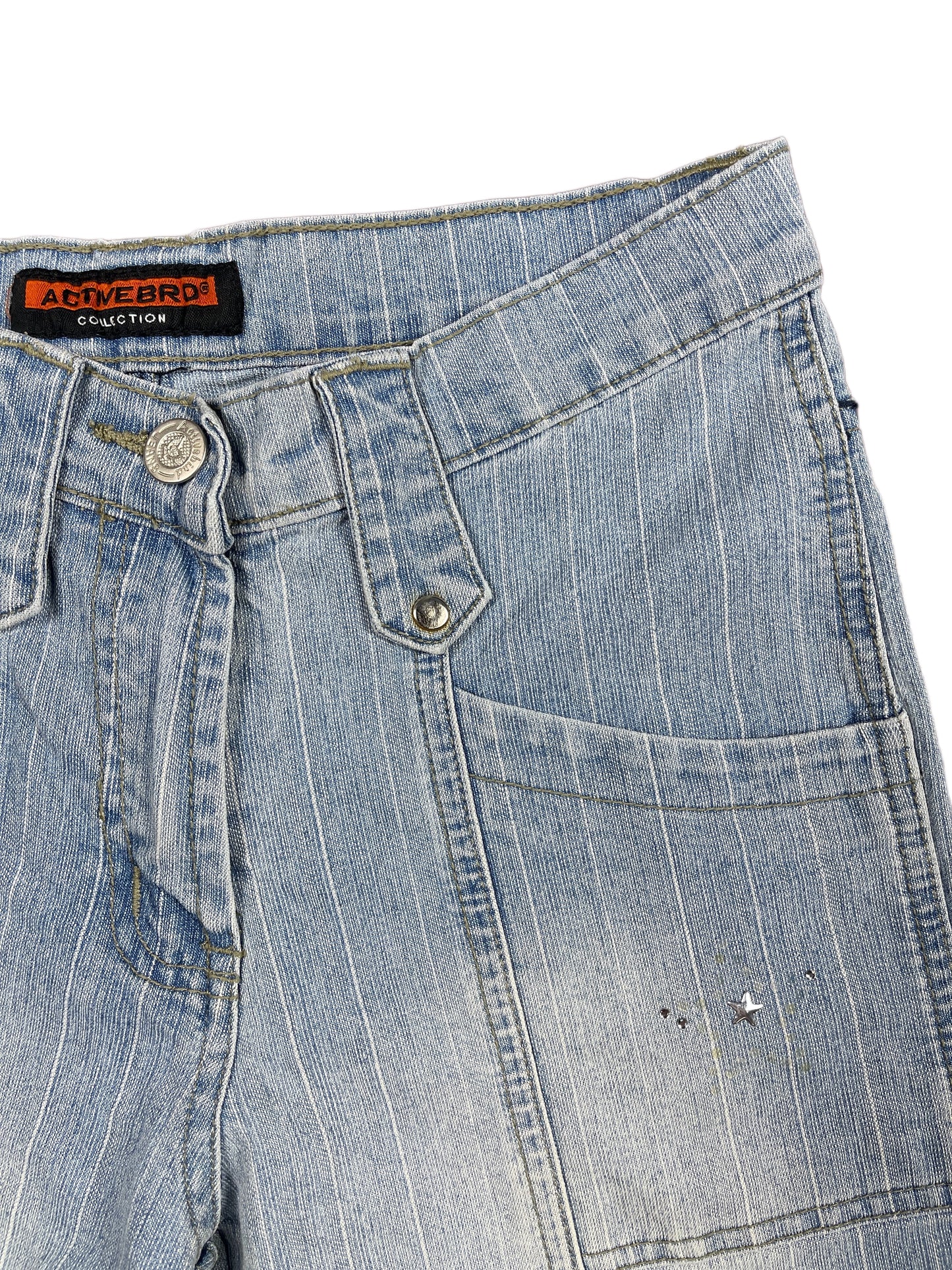 Y2k Activebrd Flared Low Waist Denim Pants Blue - S