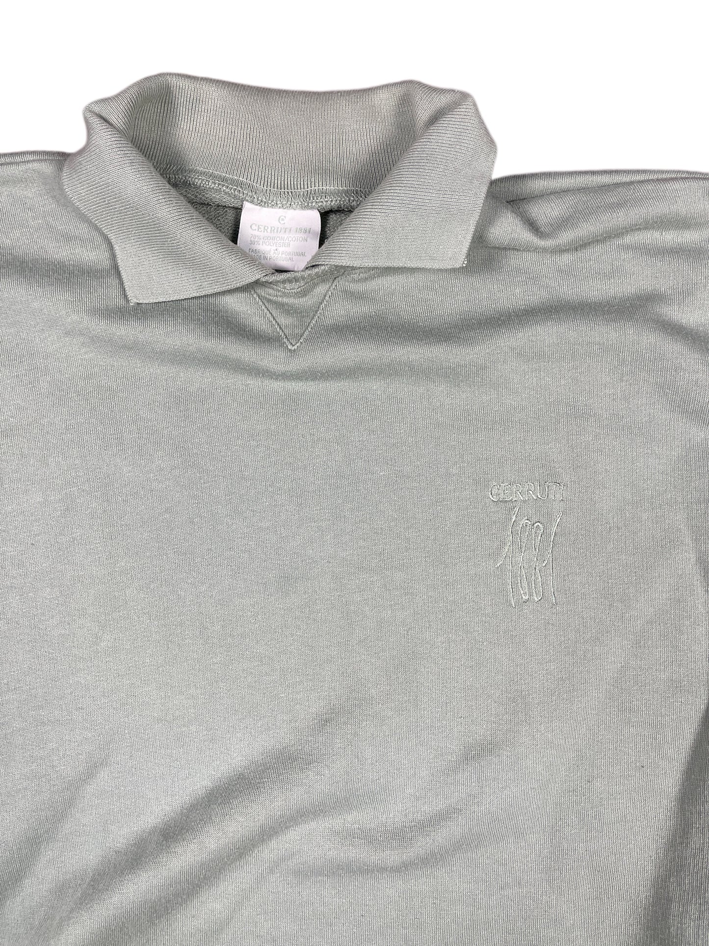 Vintage Cerruti 1881 Sweatshirt Mint Green Gray - XL