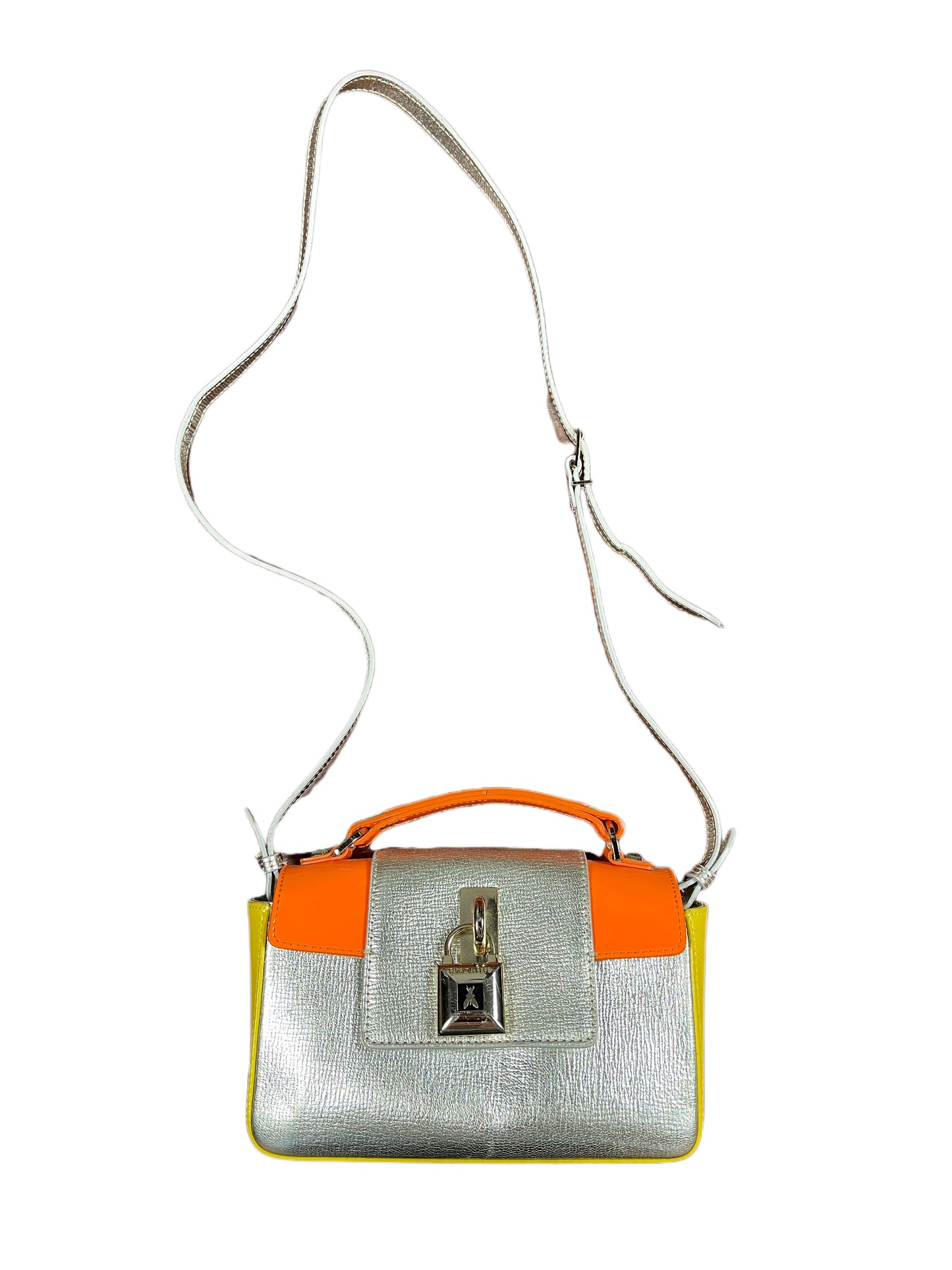 Patrizia Pepe Leather Handbag Silver Multicolor