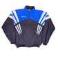Vintage 90s Adidas Flannel Velur Sport Jacket Blue Black - L